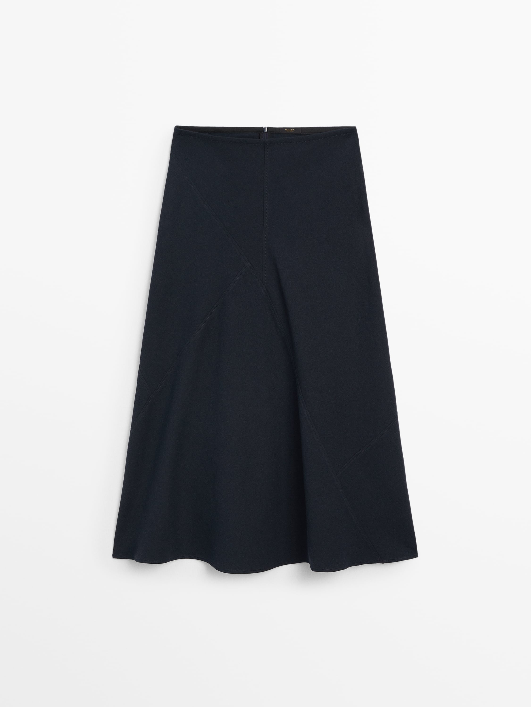Cotton midi skirt with seam details