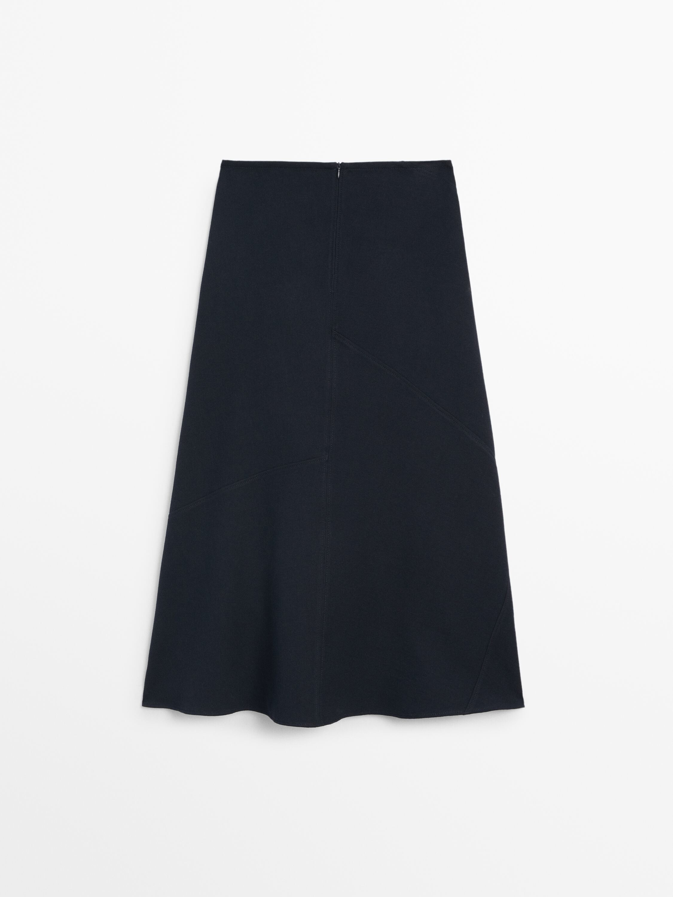 Cotton midi skirt with seam details