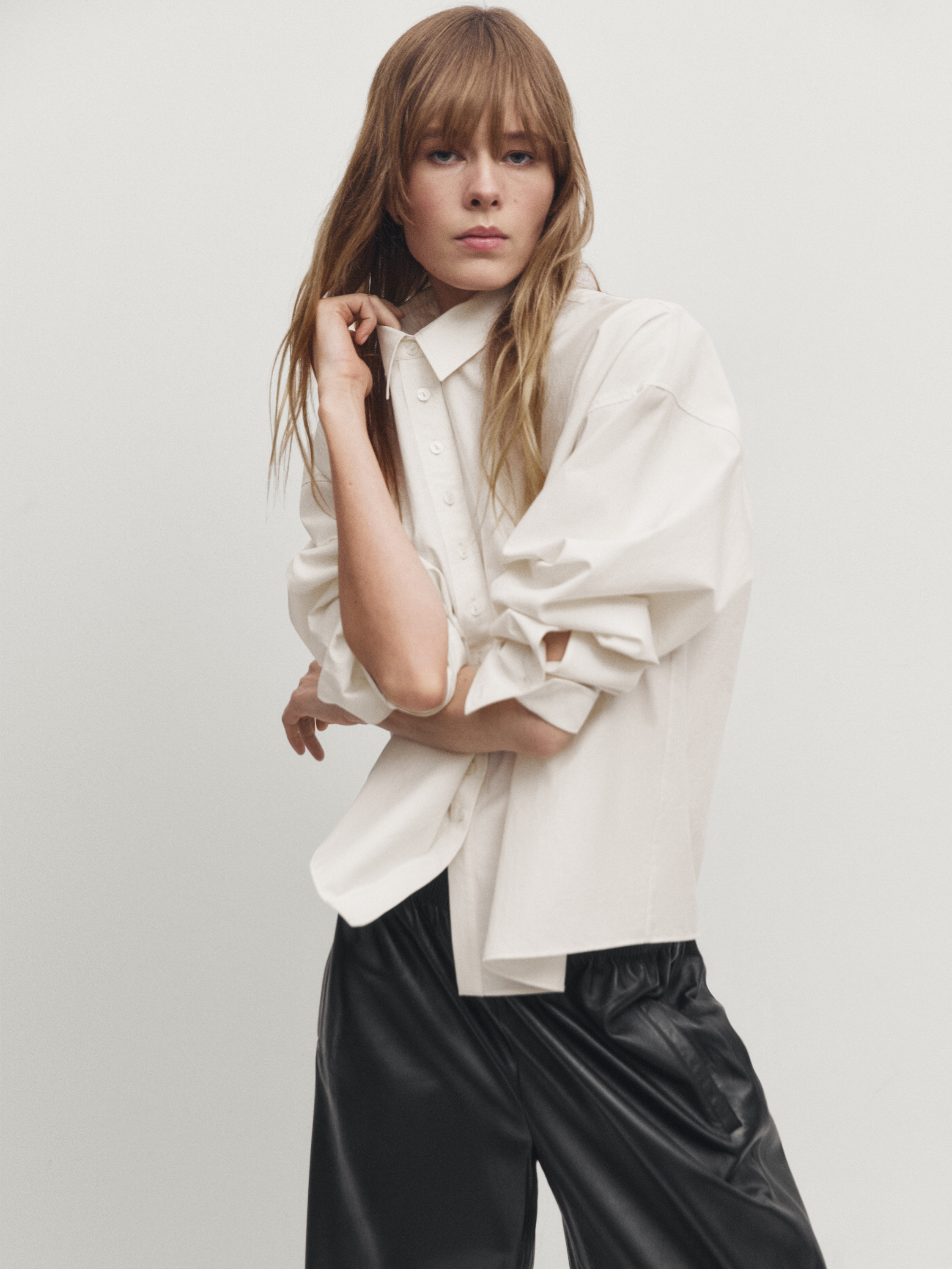 Nappa leather trousers with elasticated waistband