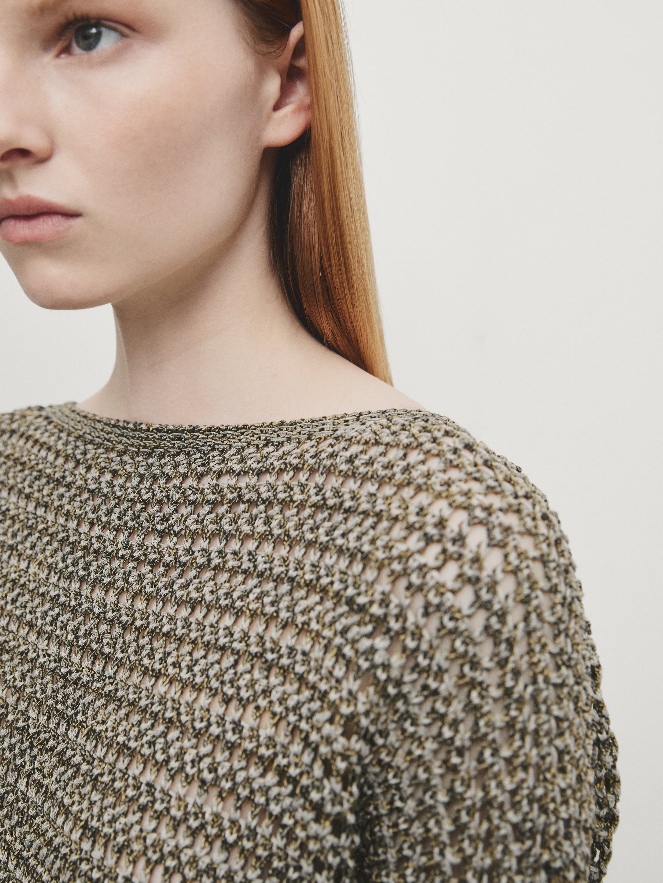 Oversize open-knit sweater