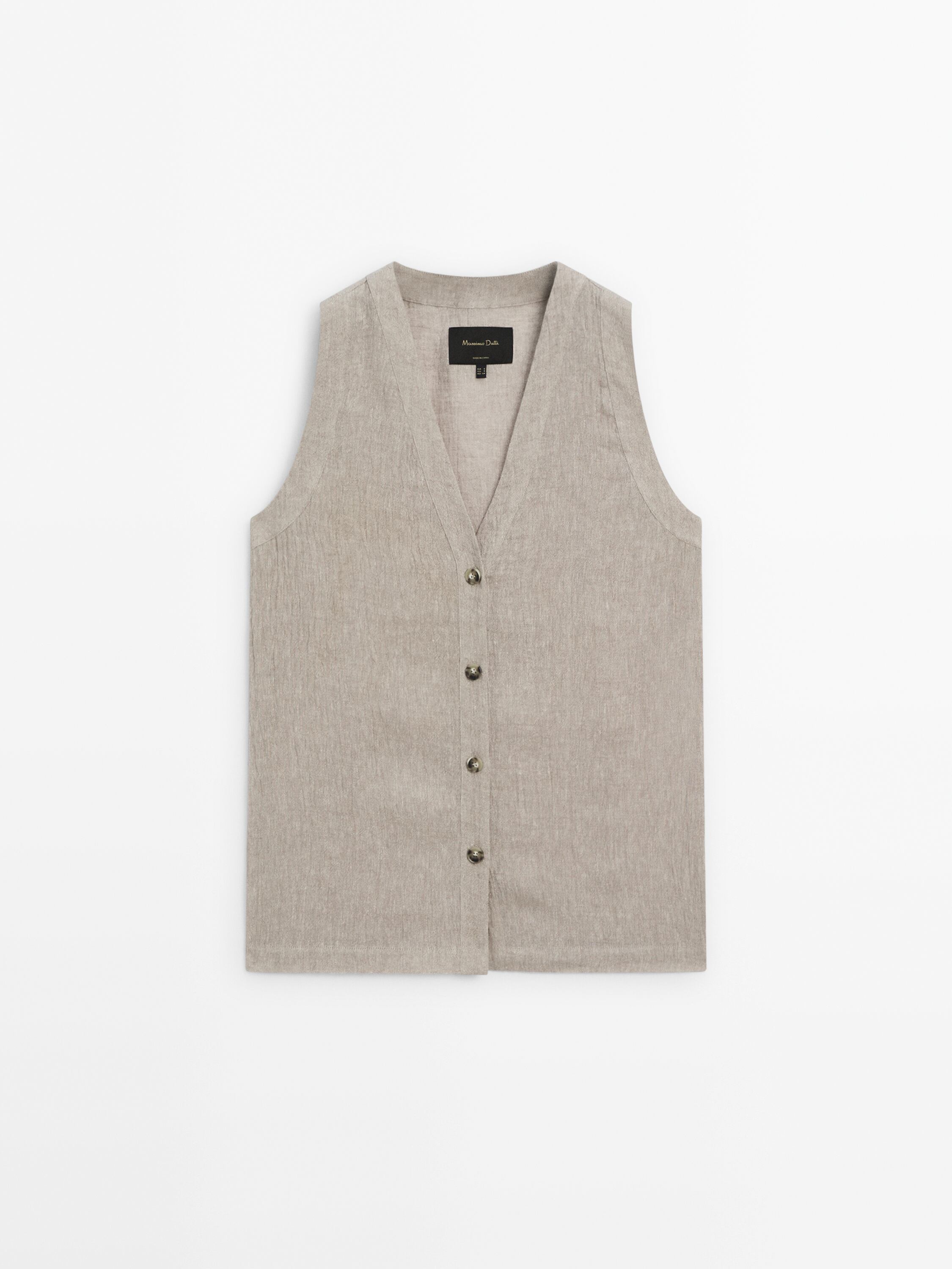Waffle-knit V-neck vest