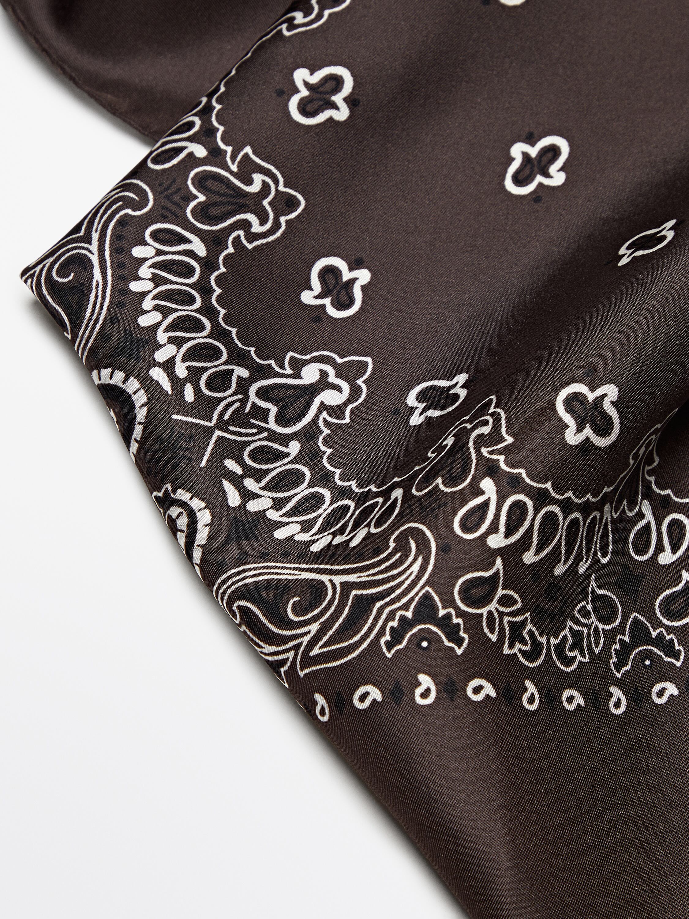 100% silk paisley print scarf
