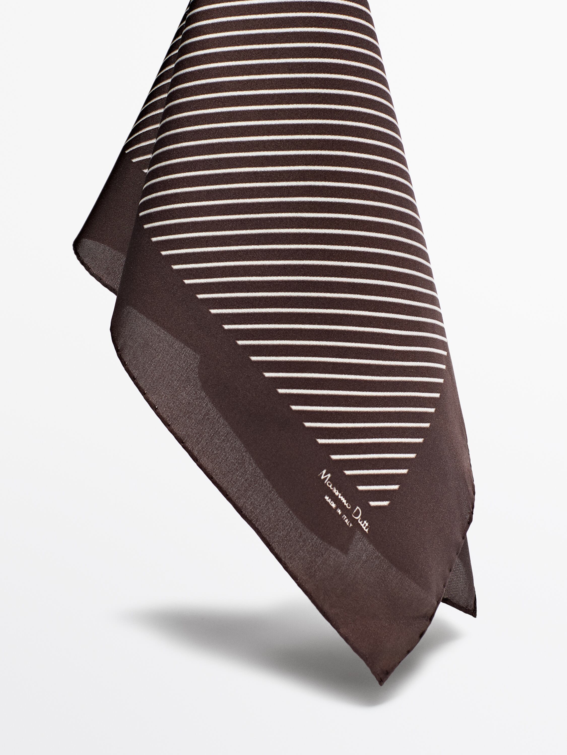 Striped silk scarf with contrast border