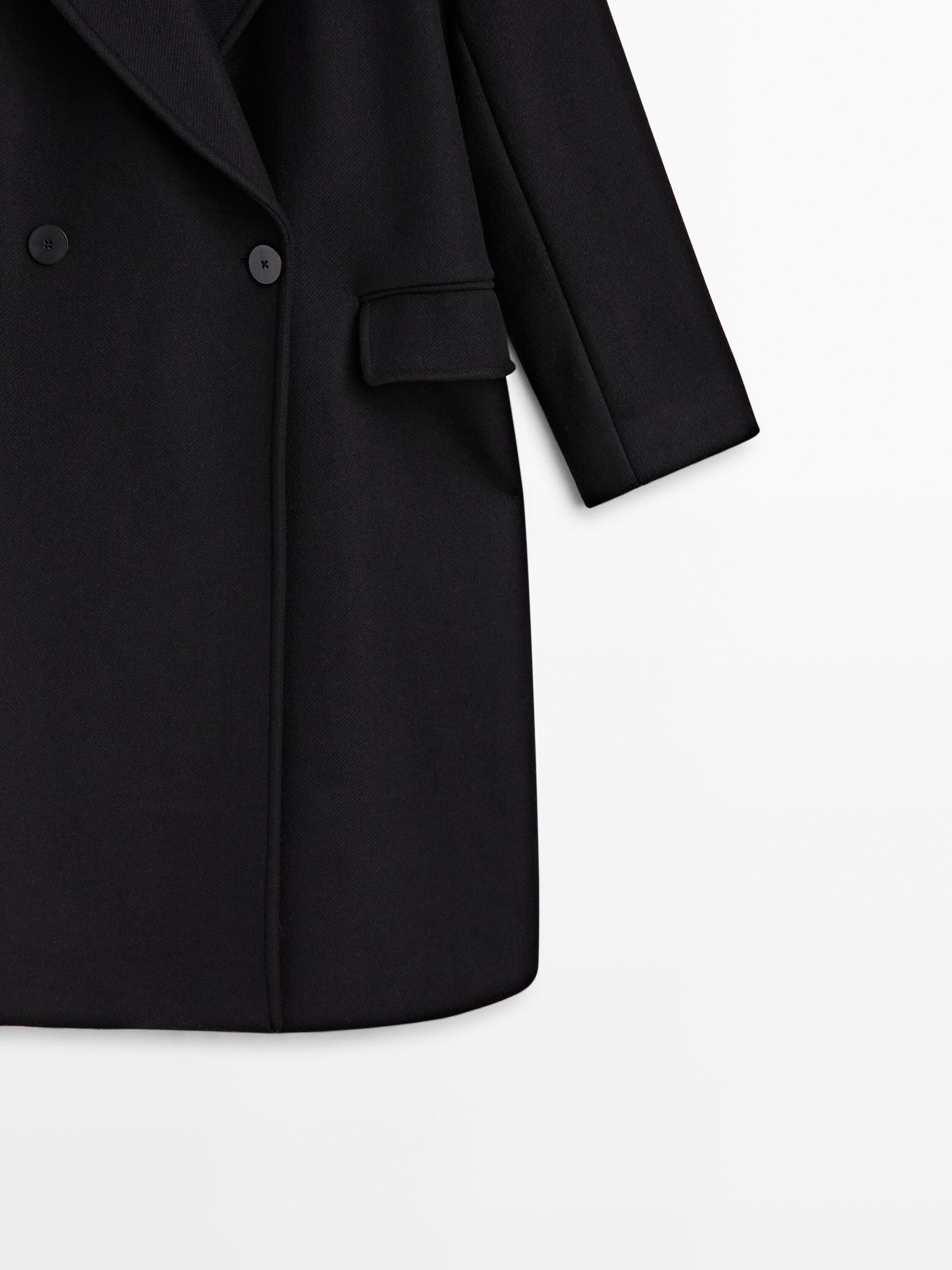 Black wool blend comfort coat