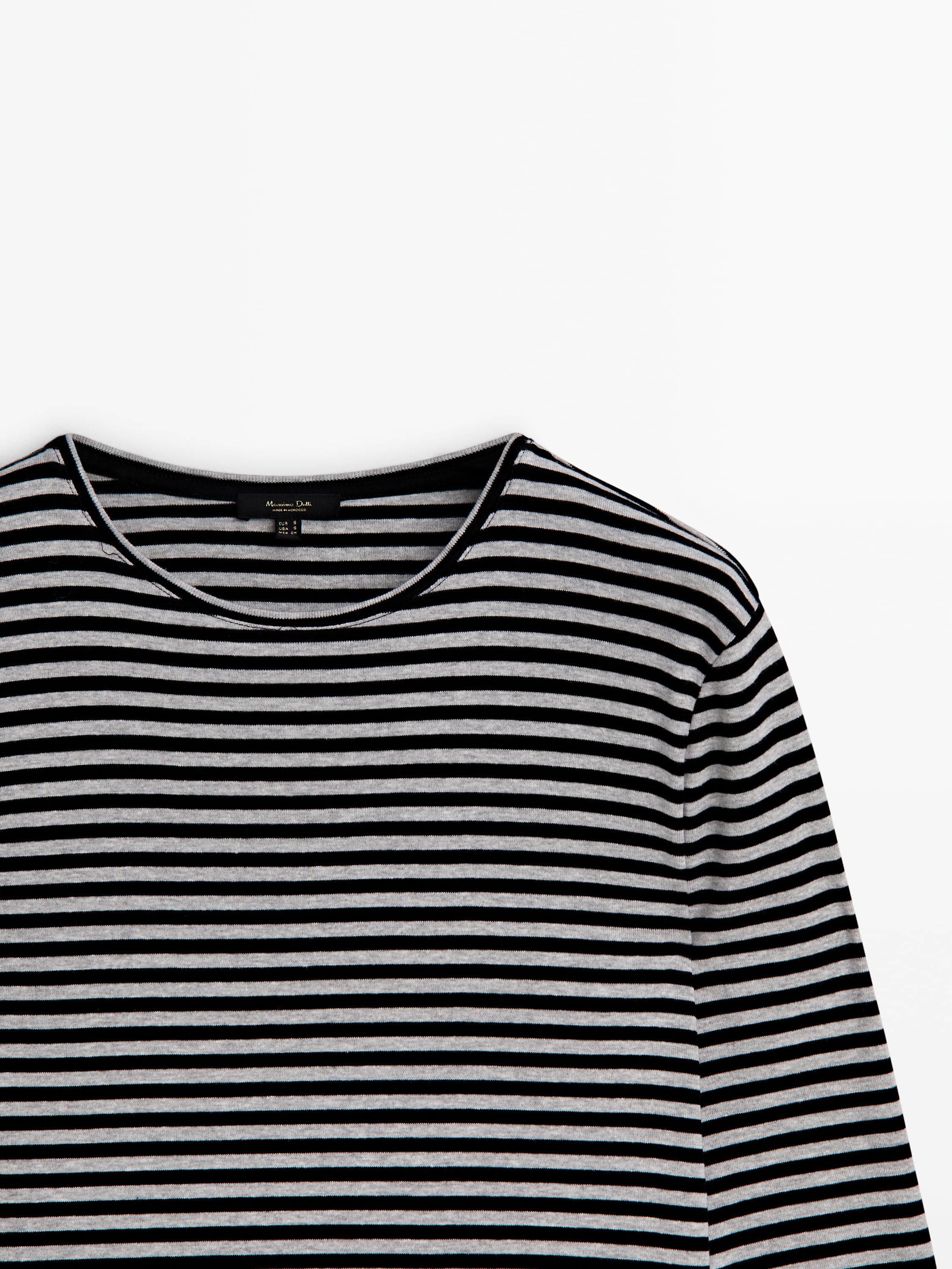 Striped long sleeve cotton T-shirt