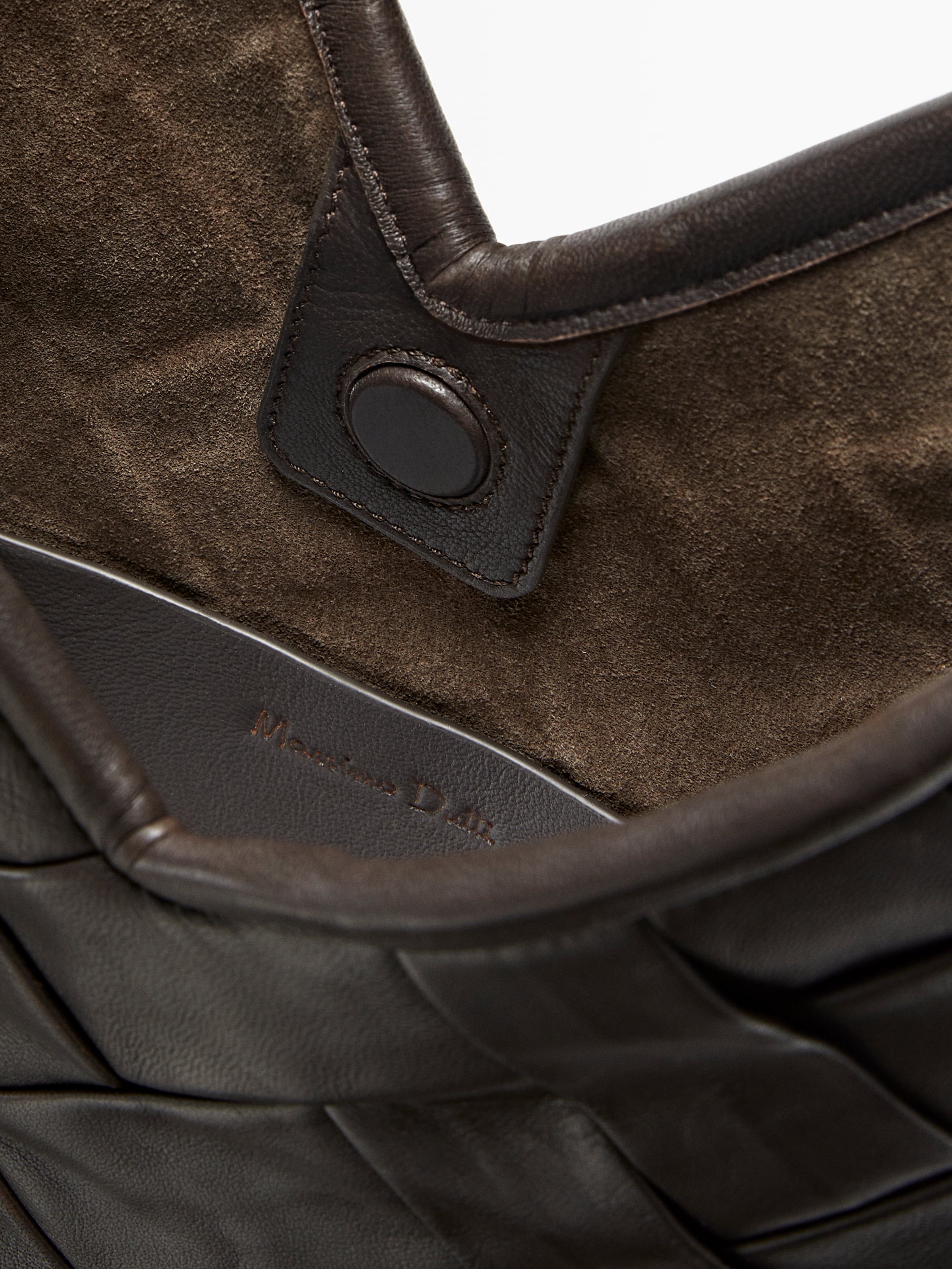 Woven nappa leather V-shaped crossbody bag