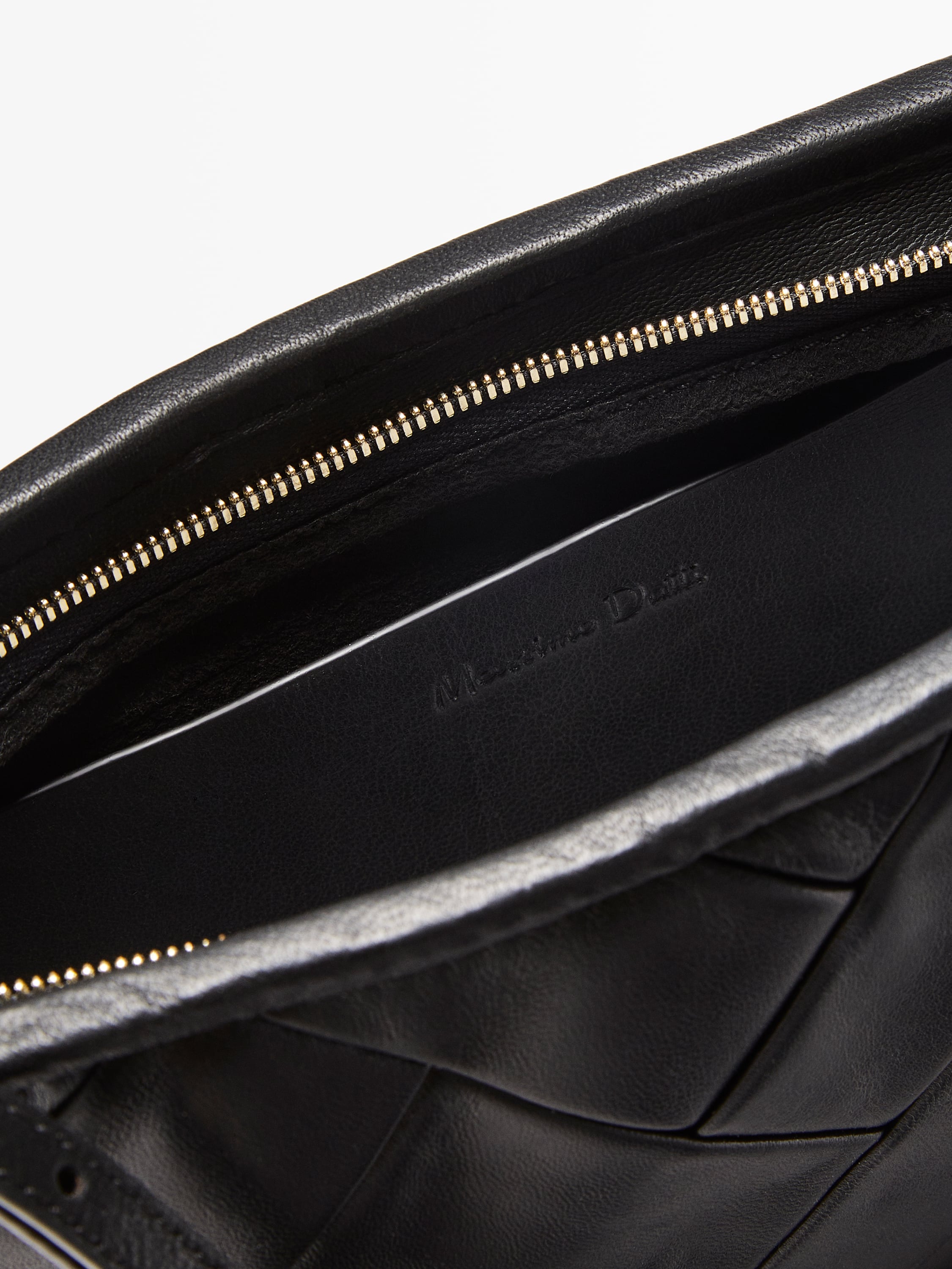 Nappa leather plaited shoulder bag