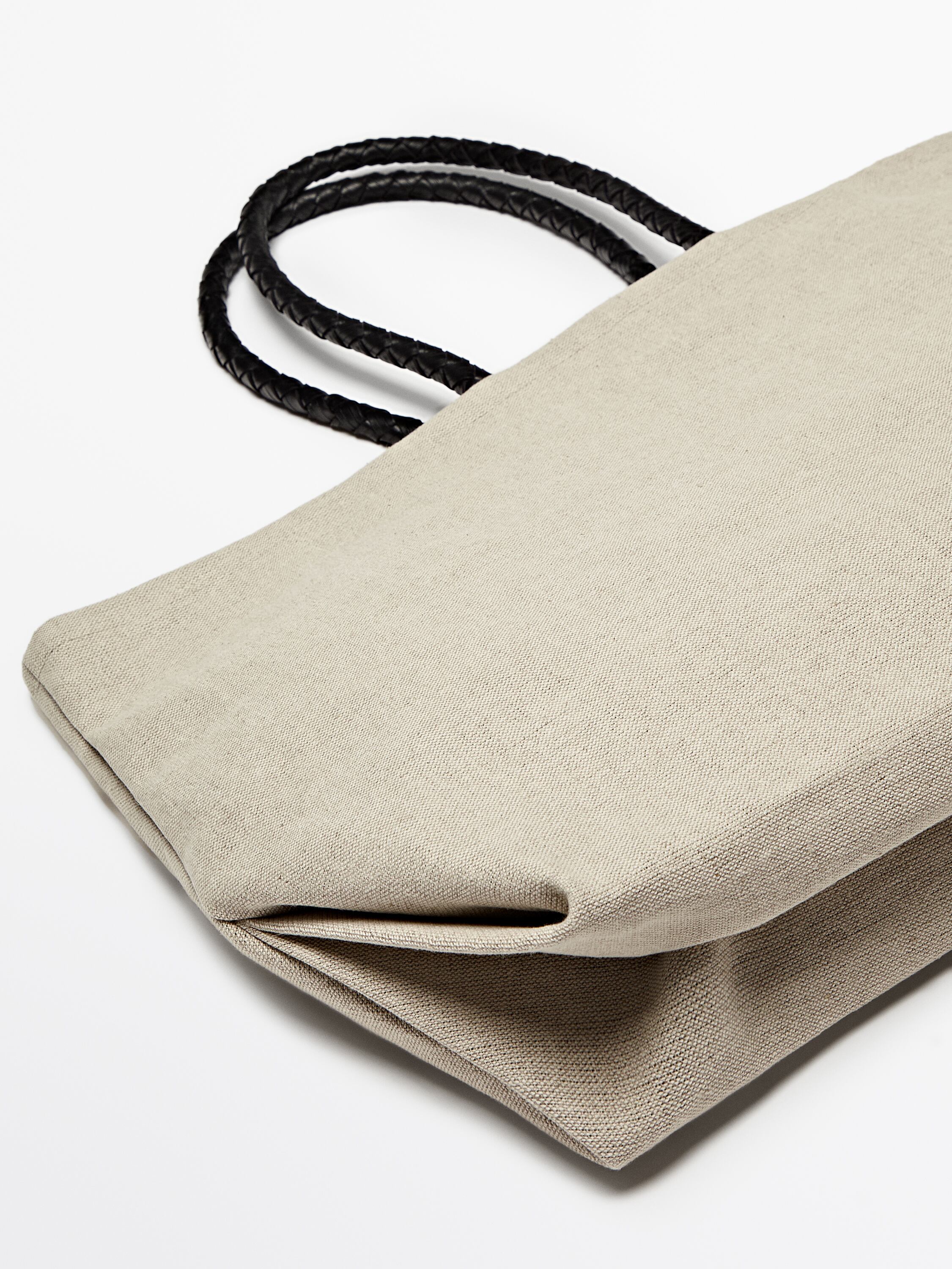 Linen maxi shopper bag