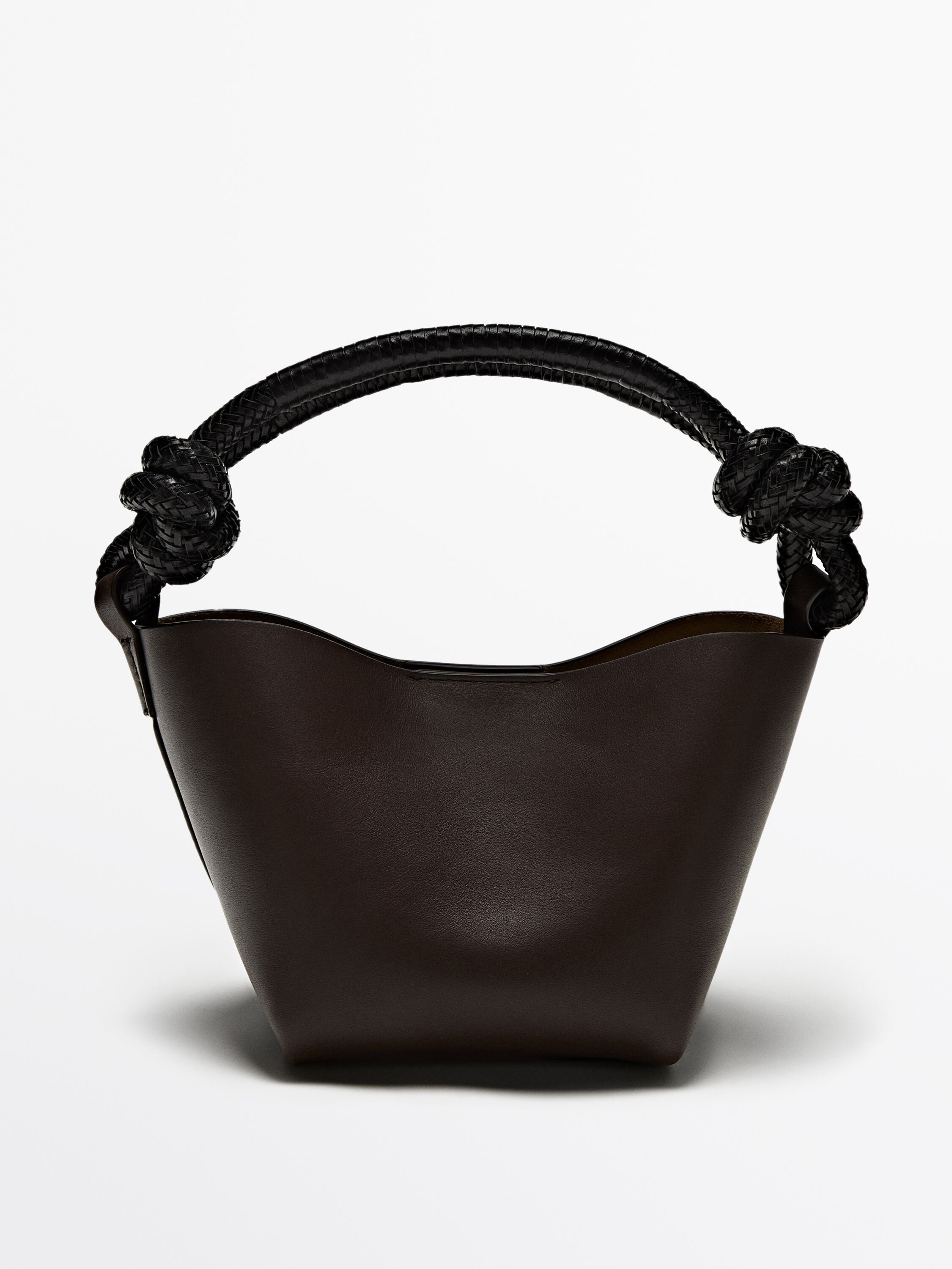 Mini nappa leather crossbody bag with knot details