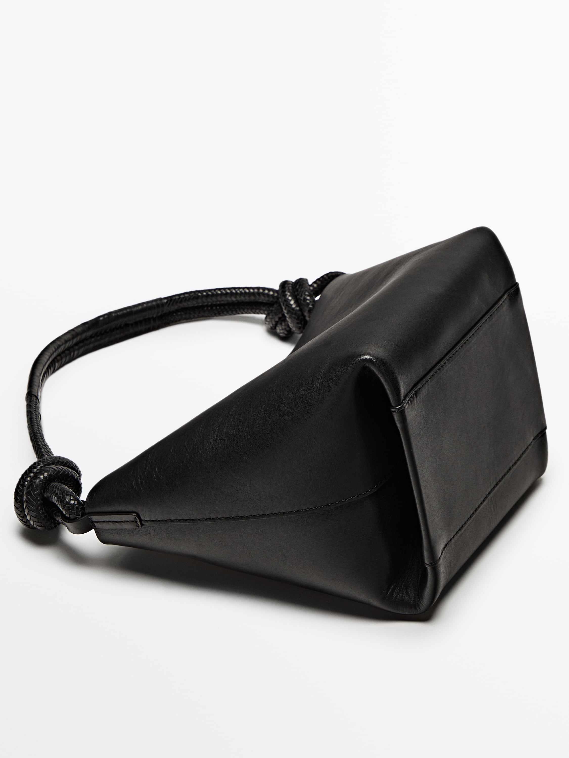 Nappa leather crossbody bag with knot detail