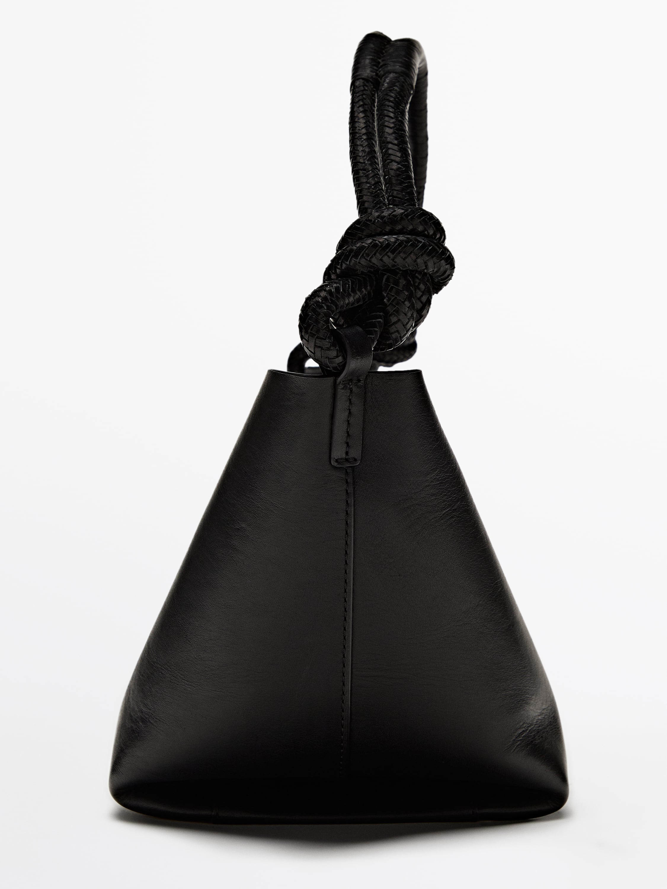Nappa leather crossbody bag with knot detail