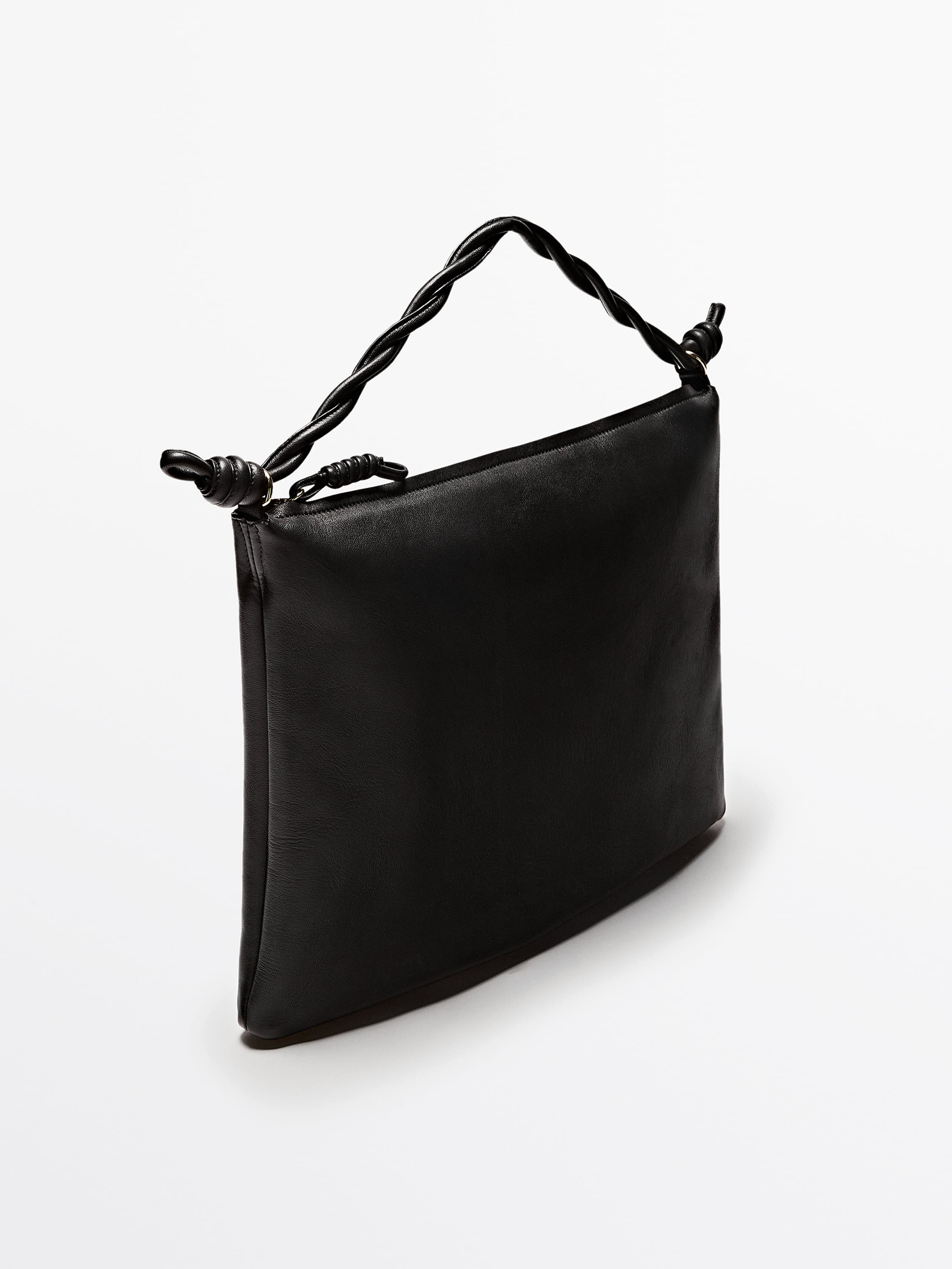 Nappa leather shoulder bag with knot detail