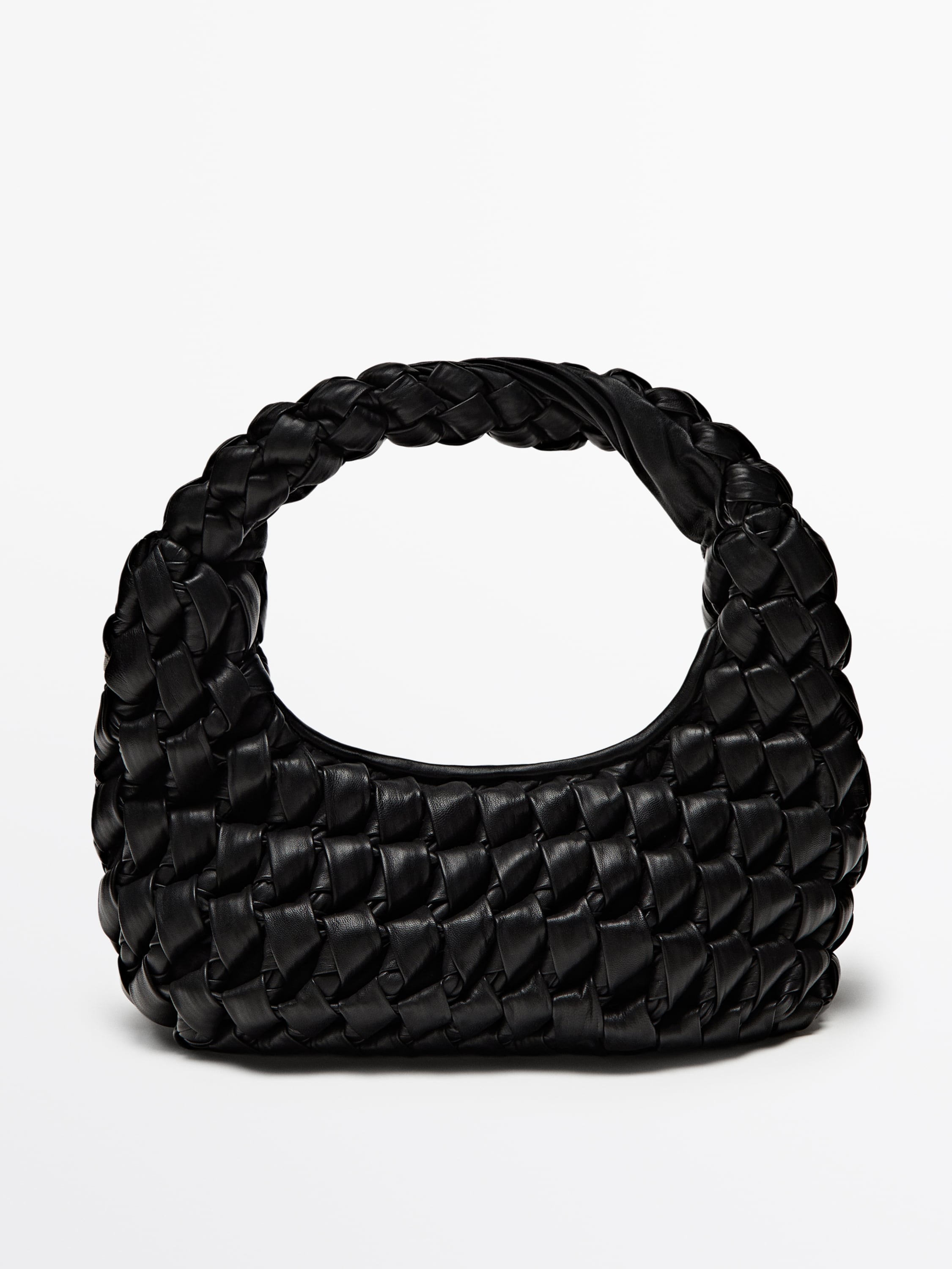 Nappa leather maxi bag with knot detail