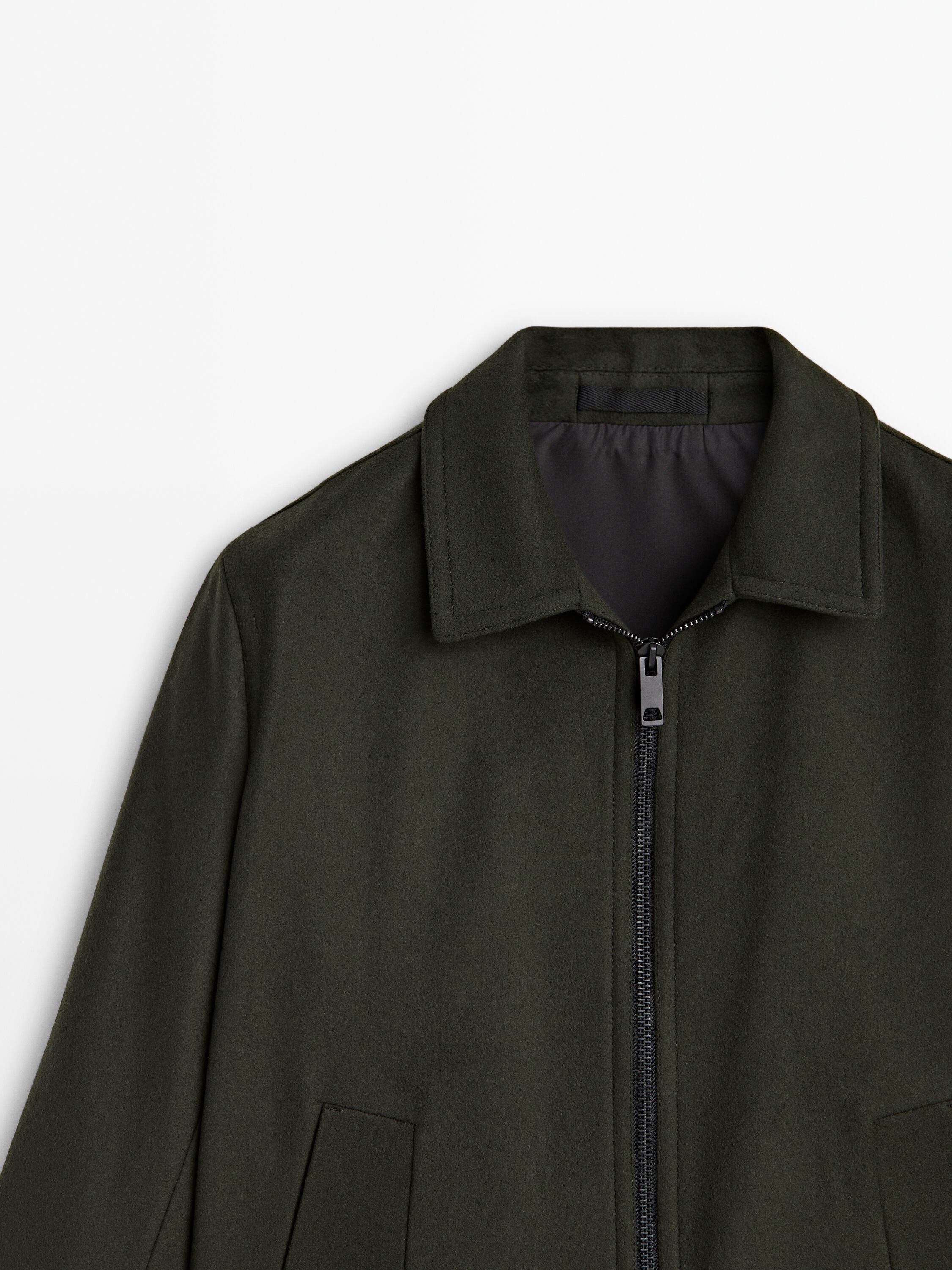 Wool blend jacket with zip - Studio
