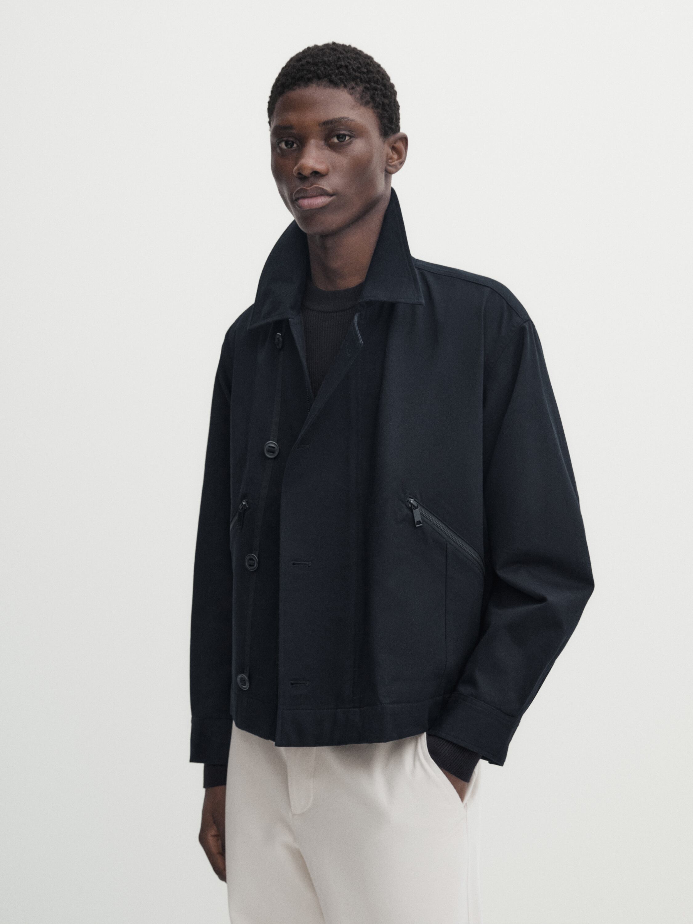 Double-breasted jacket with zip pockets - Studio