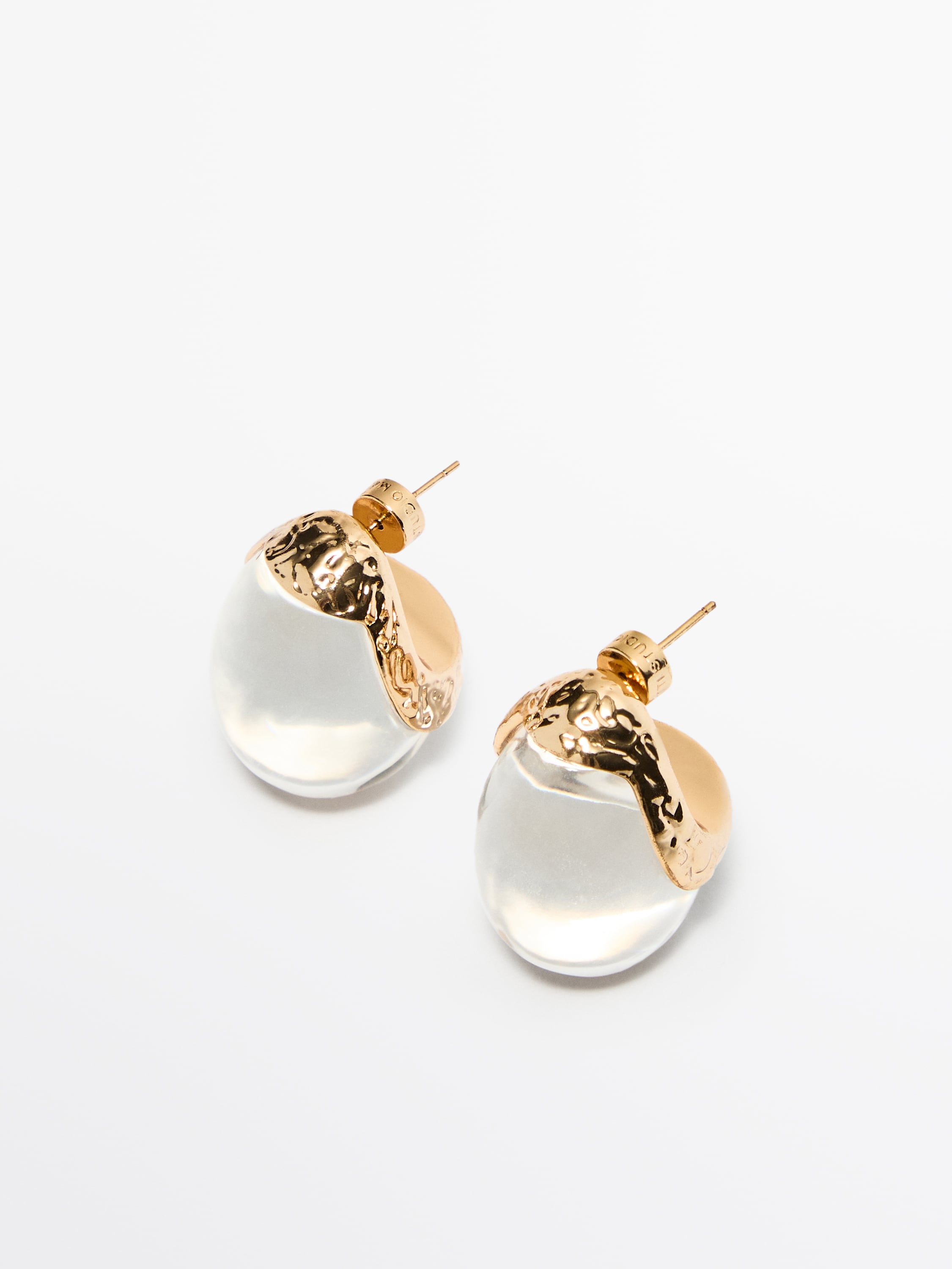 Medium hoop earrings with resin detail - Studio