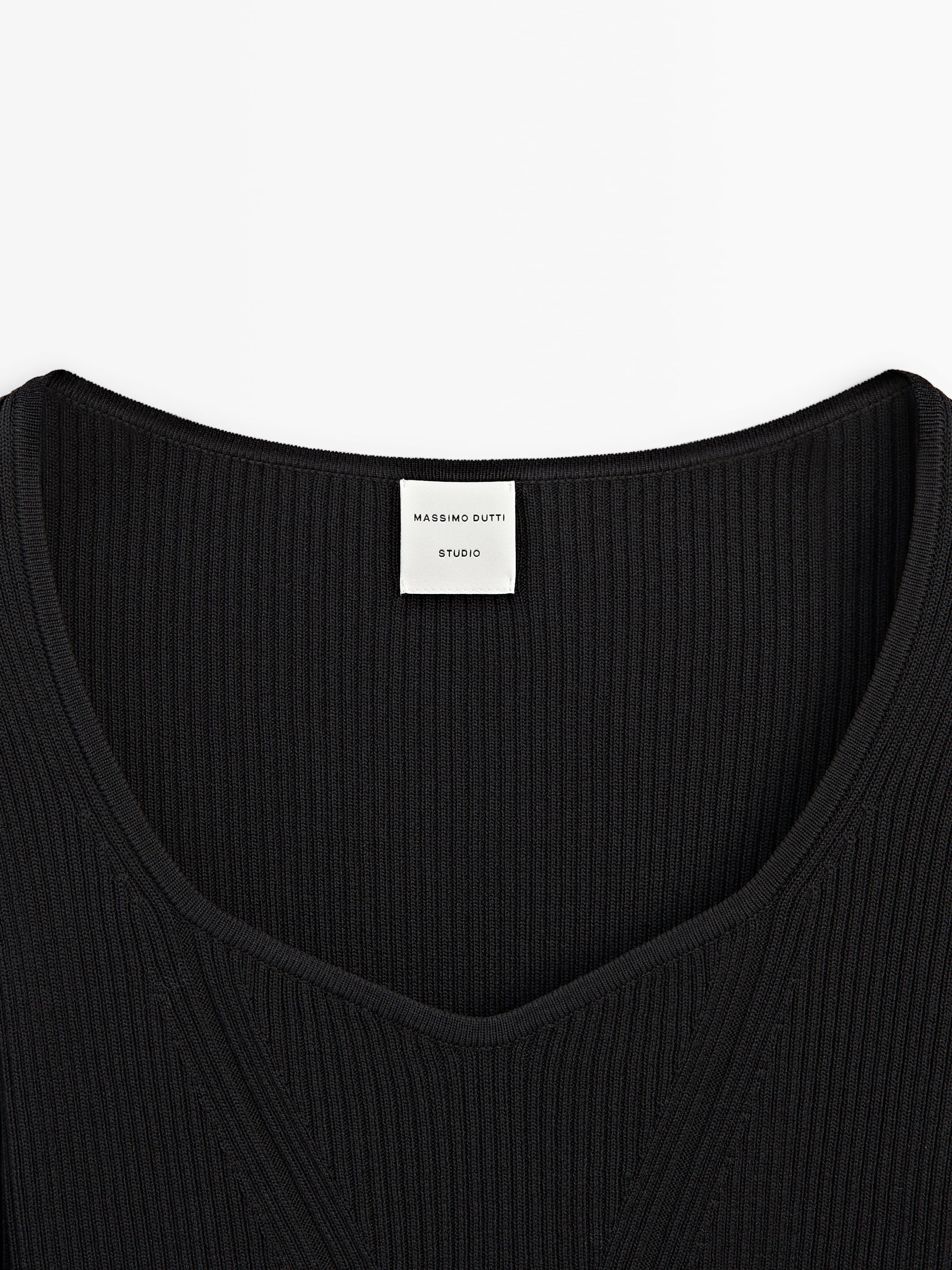 Knit sweetheart neckline sweater - Studio