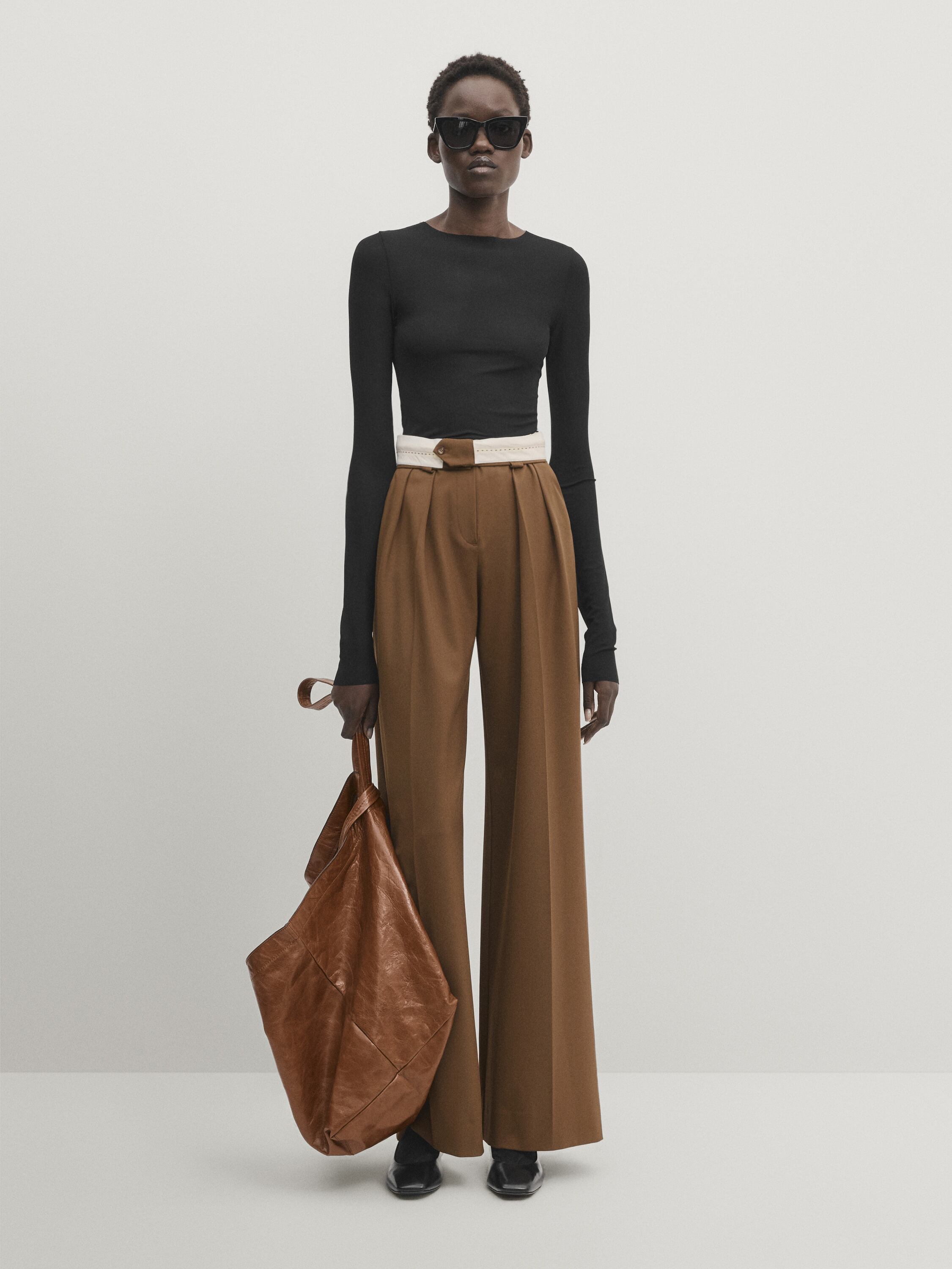 Wide-fit trousers with double dart detail - Studio