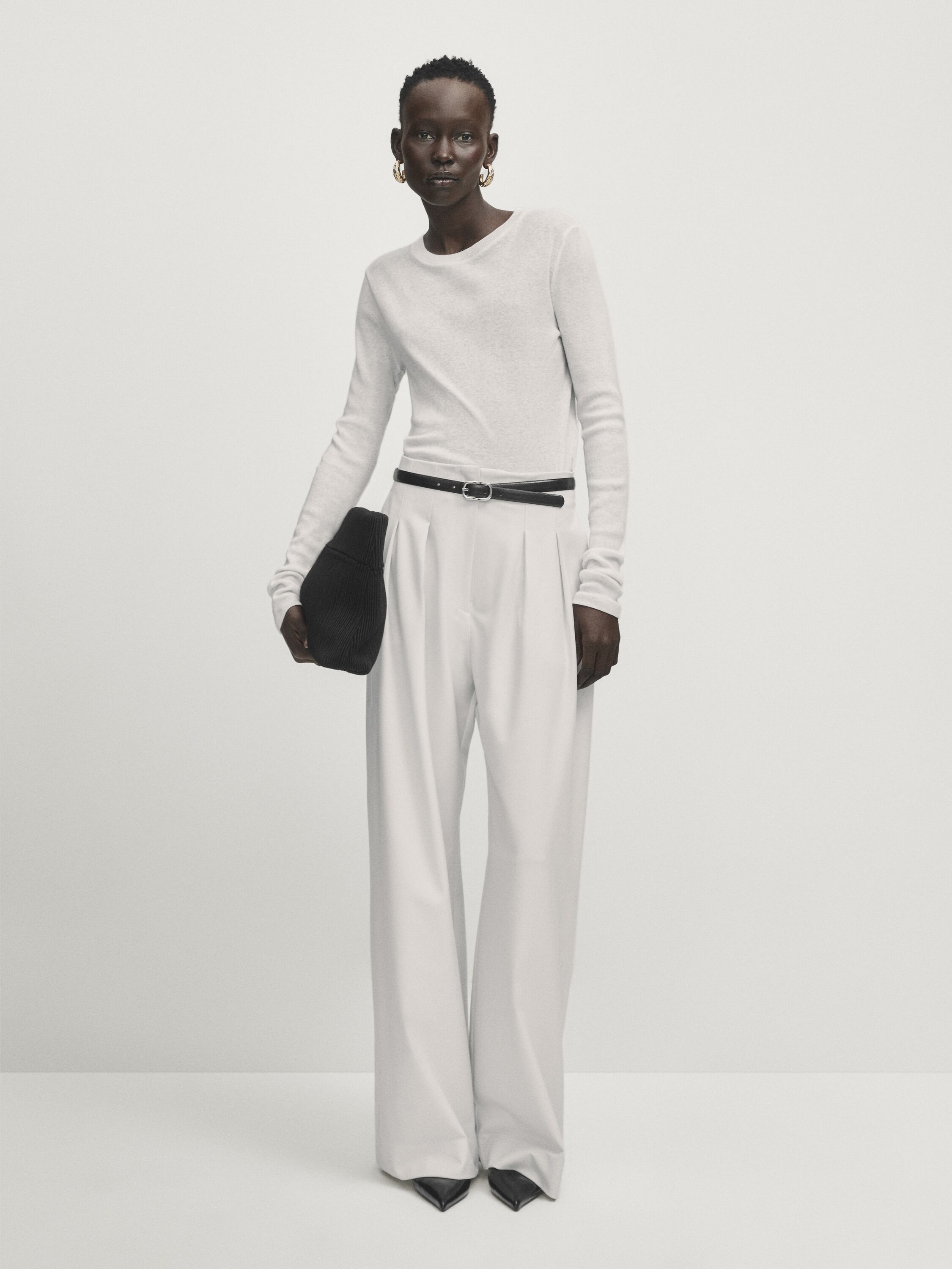 Wide-leg trousers with darts - Studio