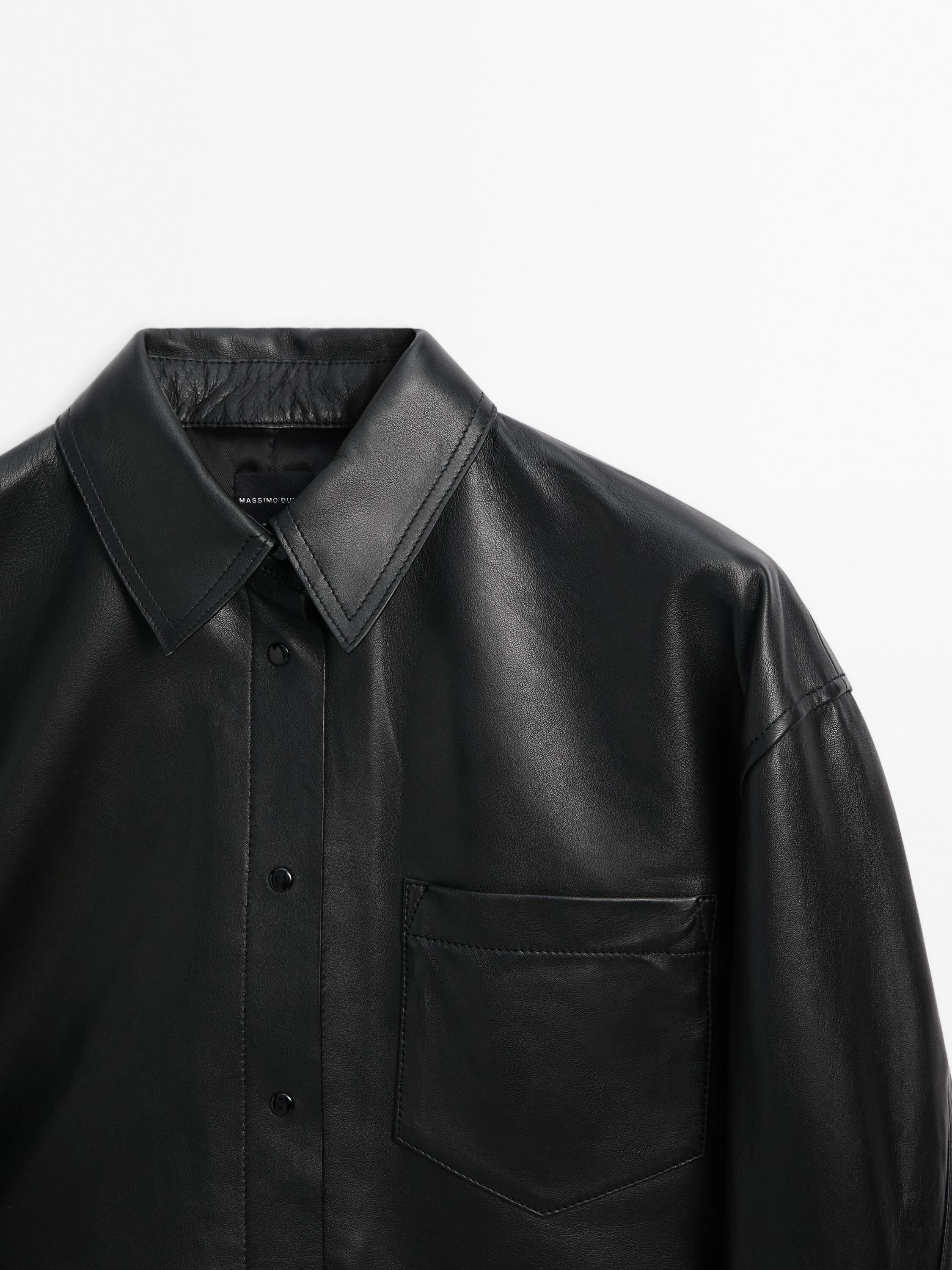 Nappa leather cropped shirt