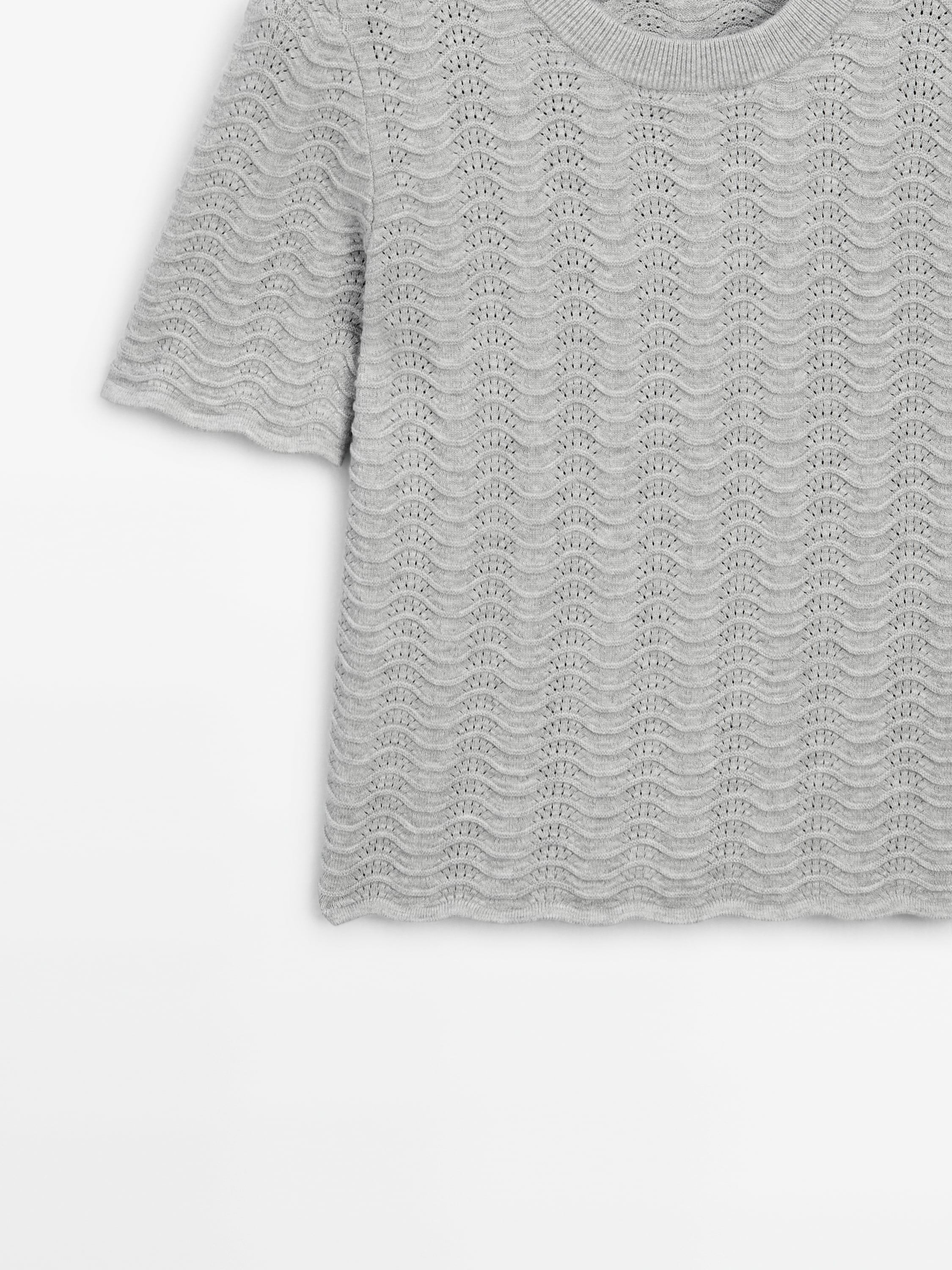 Wavy knit sweater with short sleeves - Studio