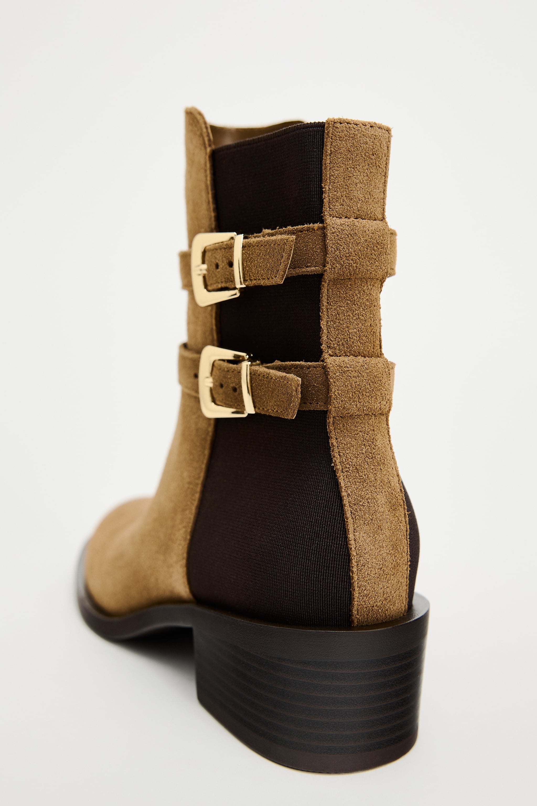 BUCKLED LEATHER ANKLE BOOTS
