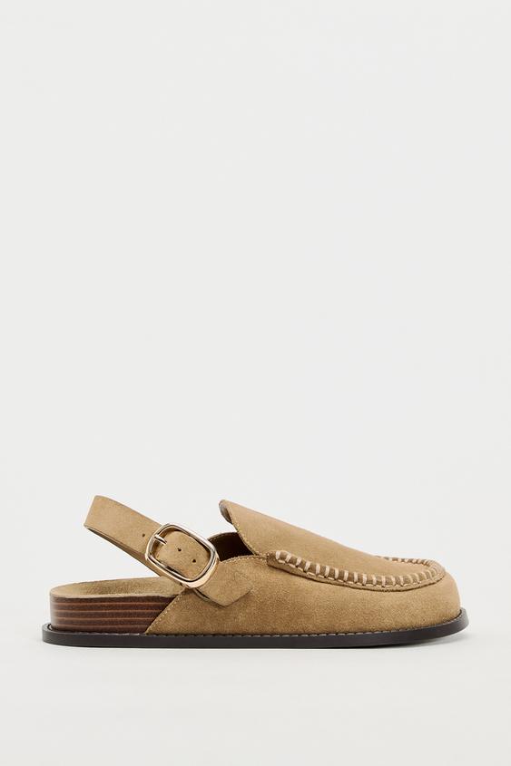 FLAT SUEDE CLOGS Sandy Brown ZARA Canada