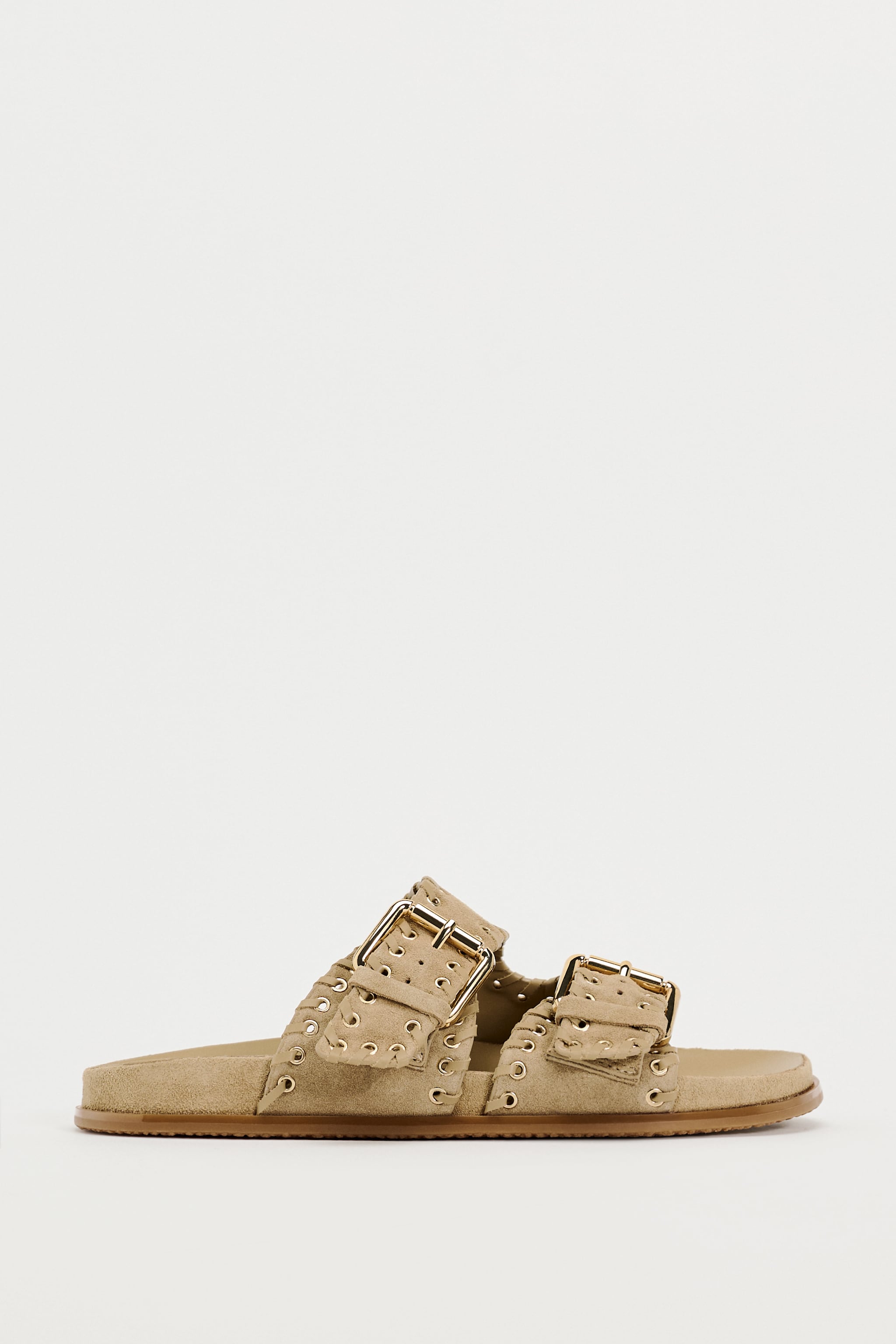 BUCKLED SUEDE SANDALS