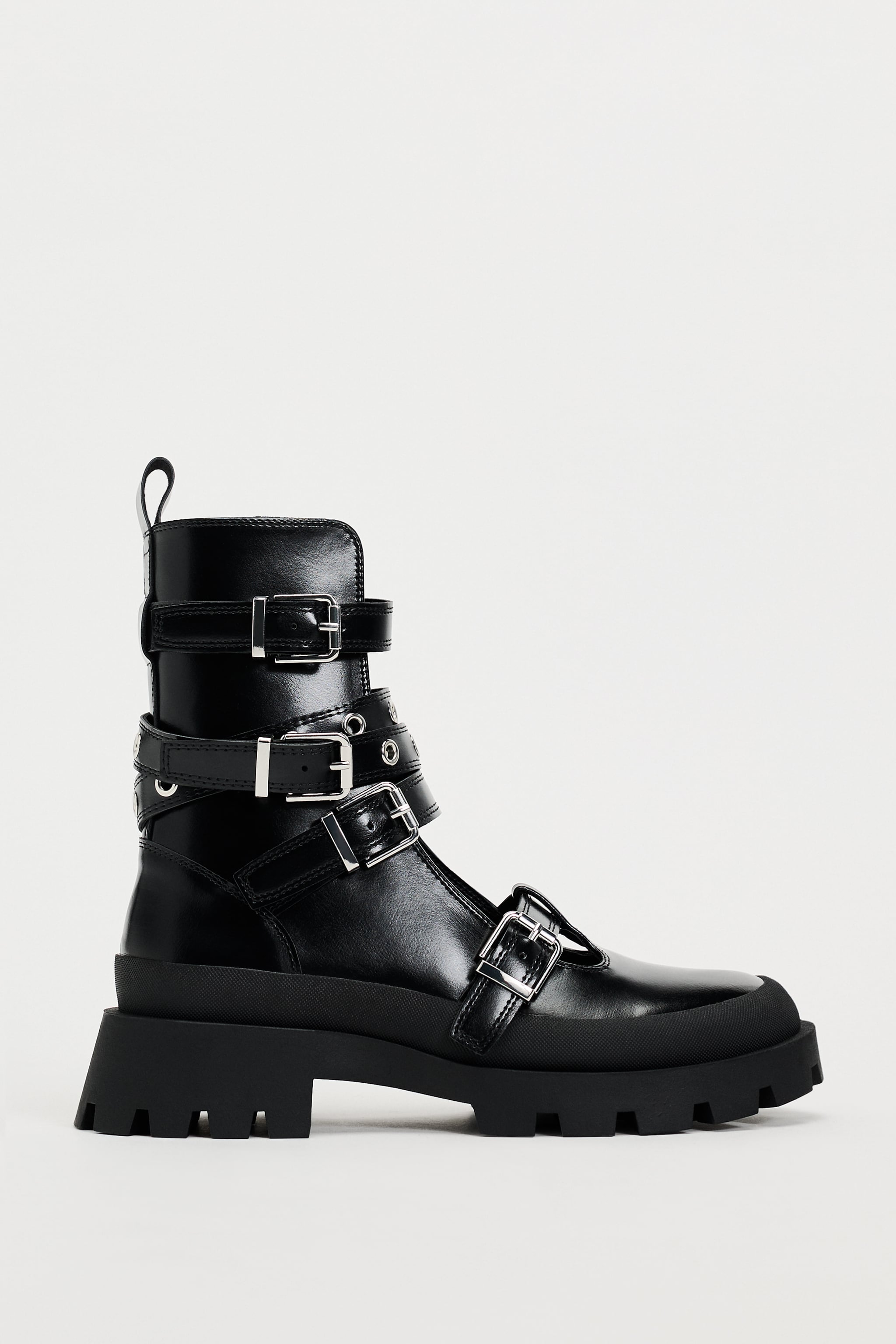 BUCKLED ANKLE BOOTS
