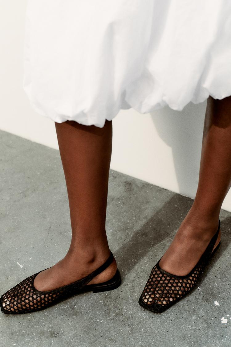 WOVEN SLINGBACK FLATS