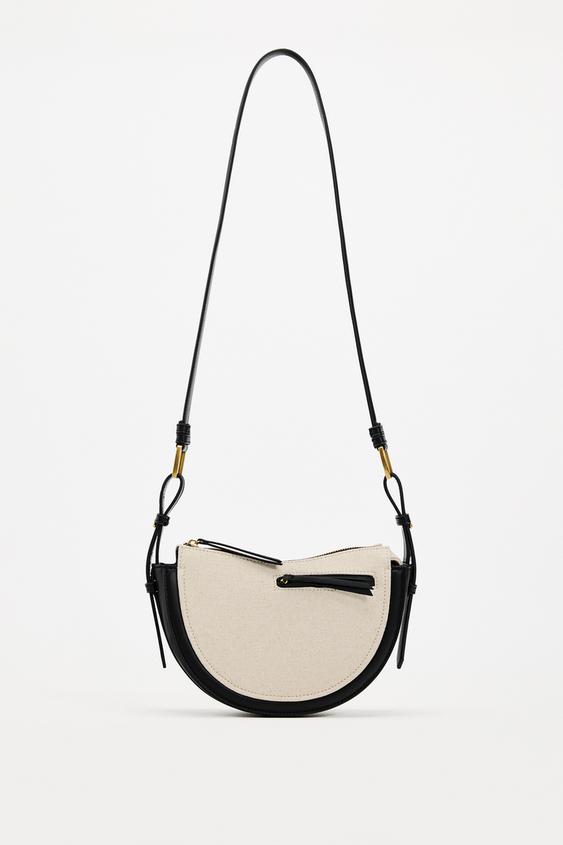CANVAS CROSSBODY BAG Ecru ZARA South Africa