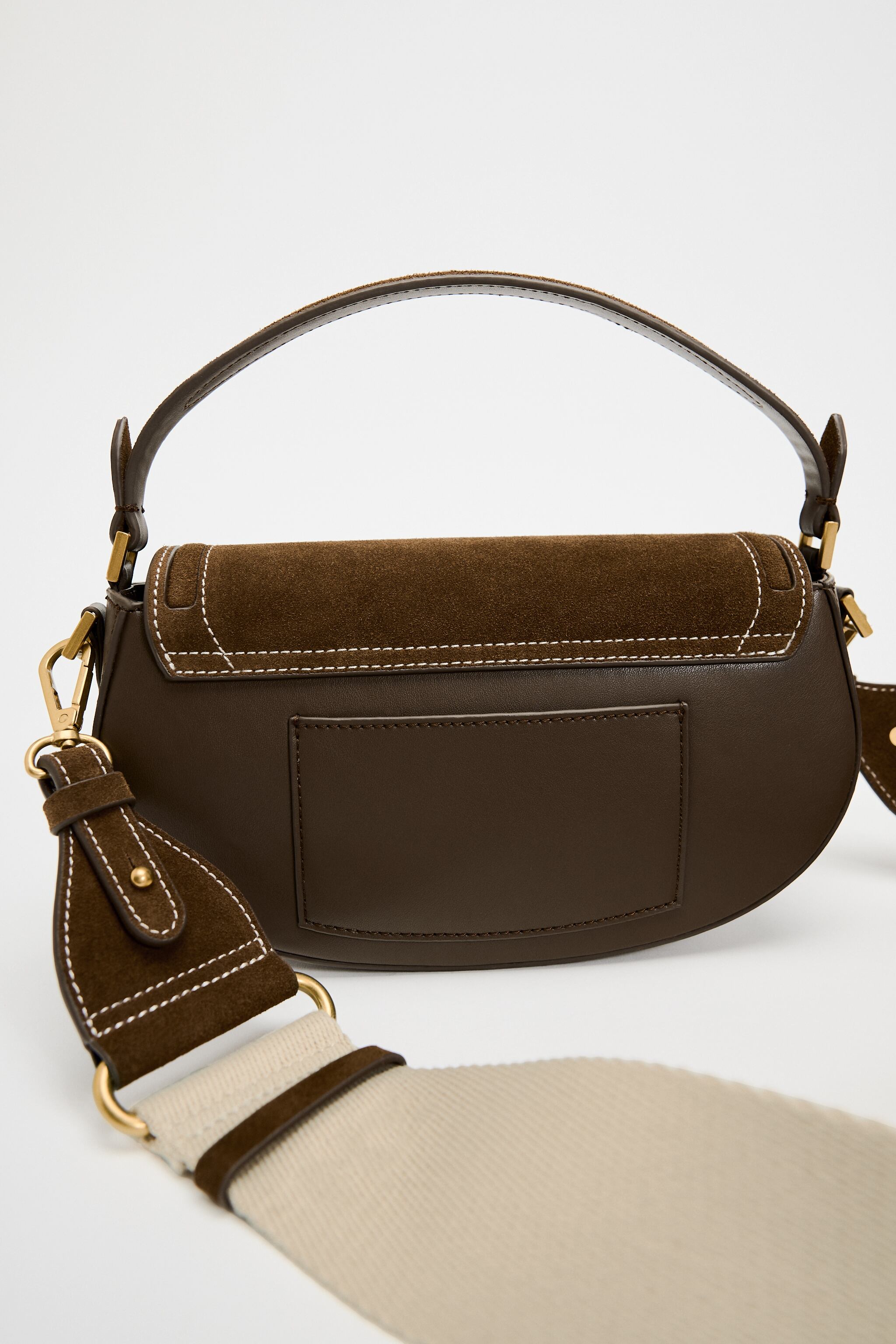 SUEDE CROSSBODY BAG WITH FLAP