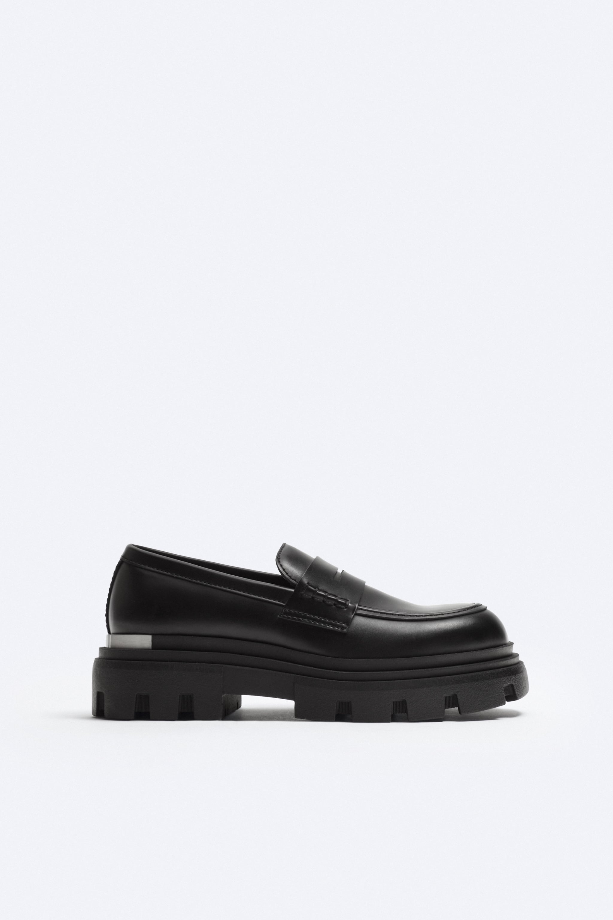 CHUNKY SOLE PENNY LOAFERS WITH METALLIC DETAIL