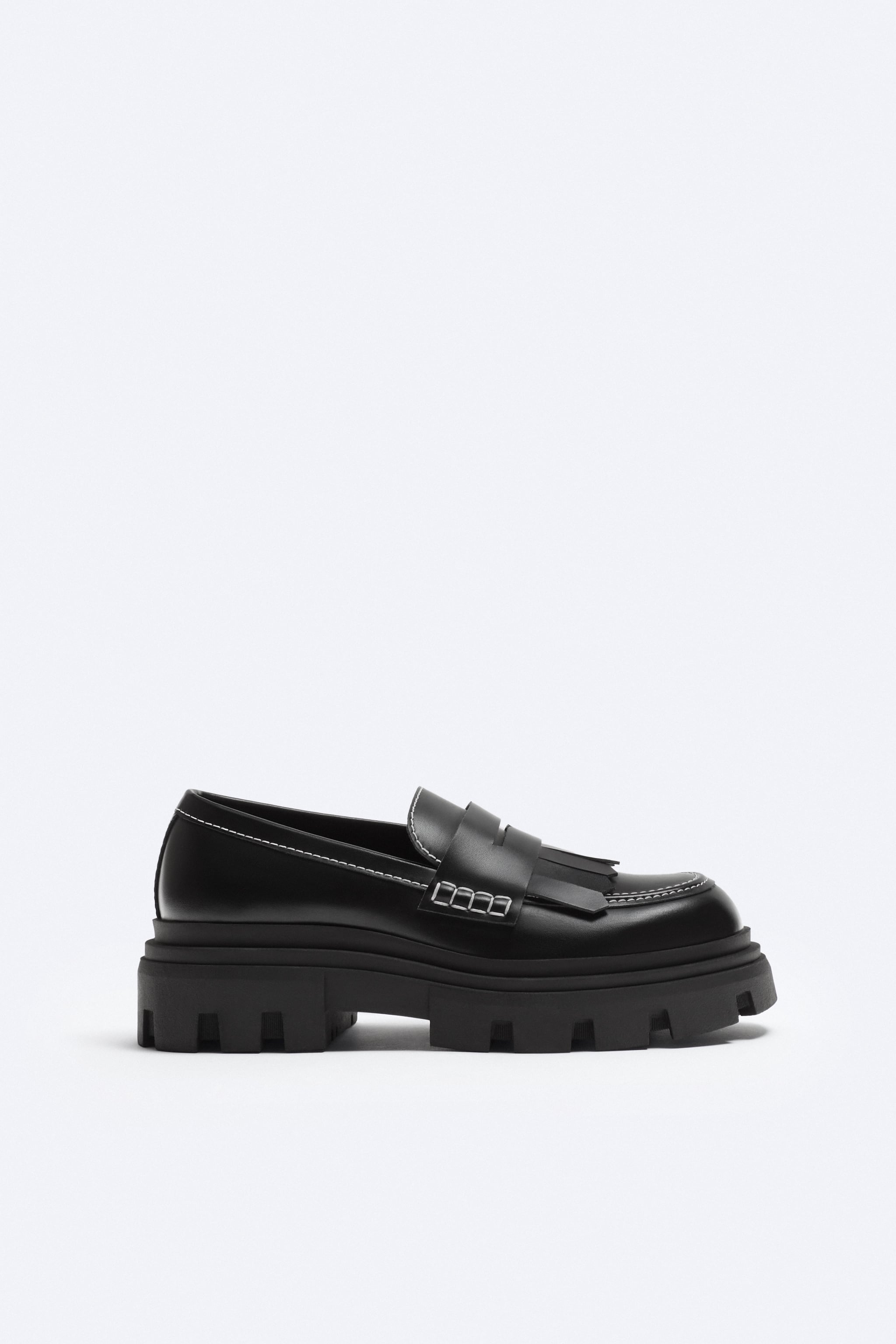 CHUNKY SOLE FRINGE LOAFERS