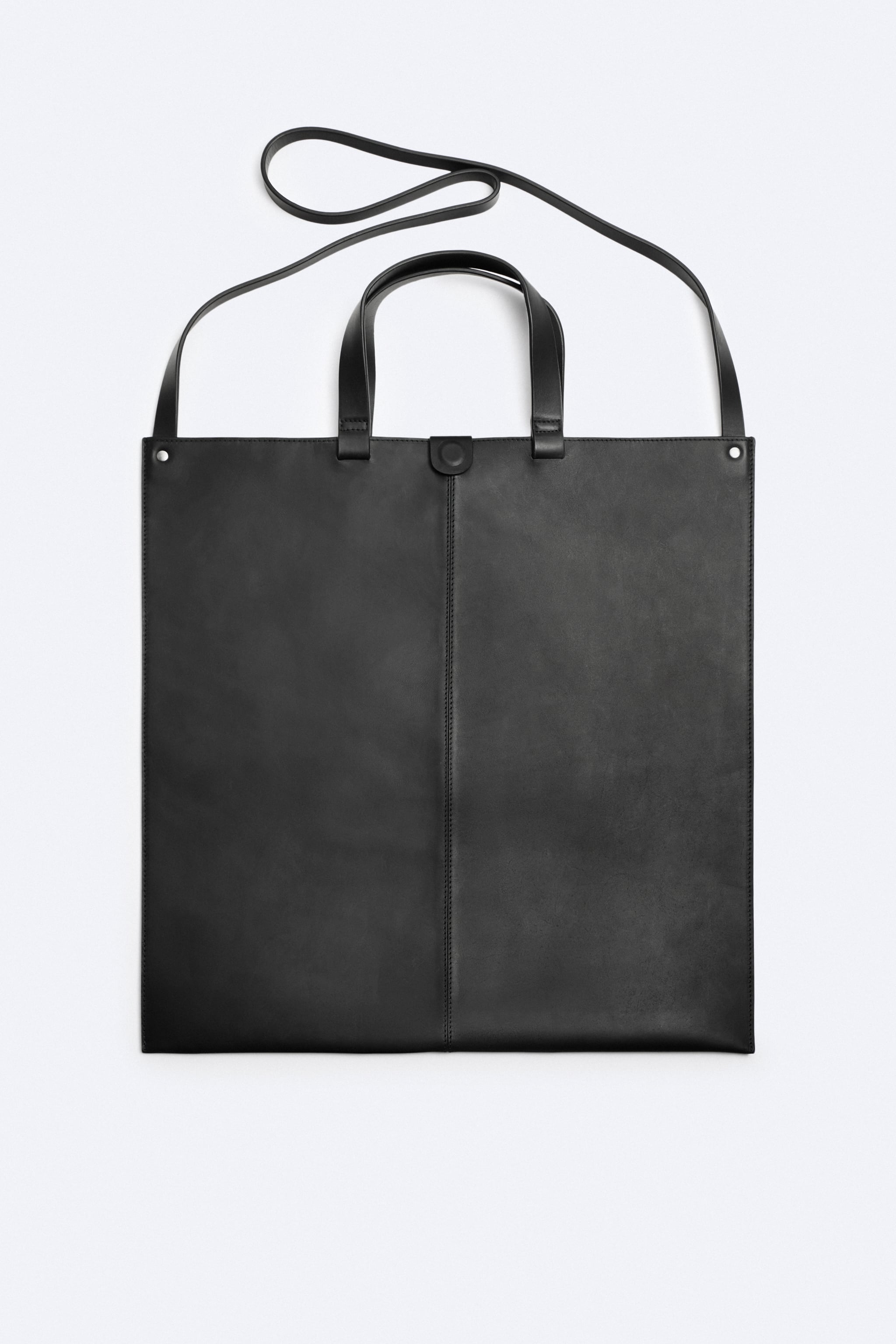 FLAT LEATHER TOTE BAG