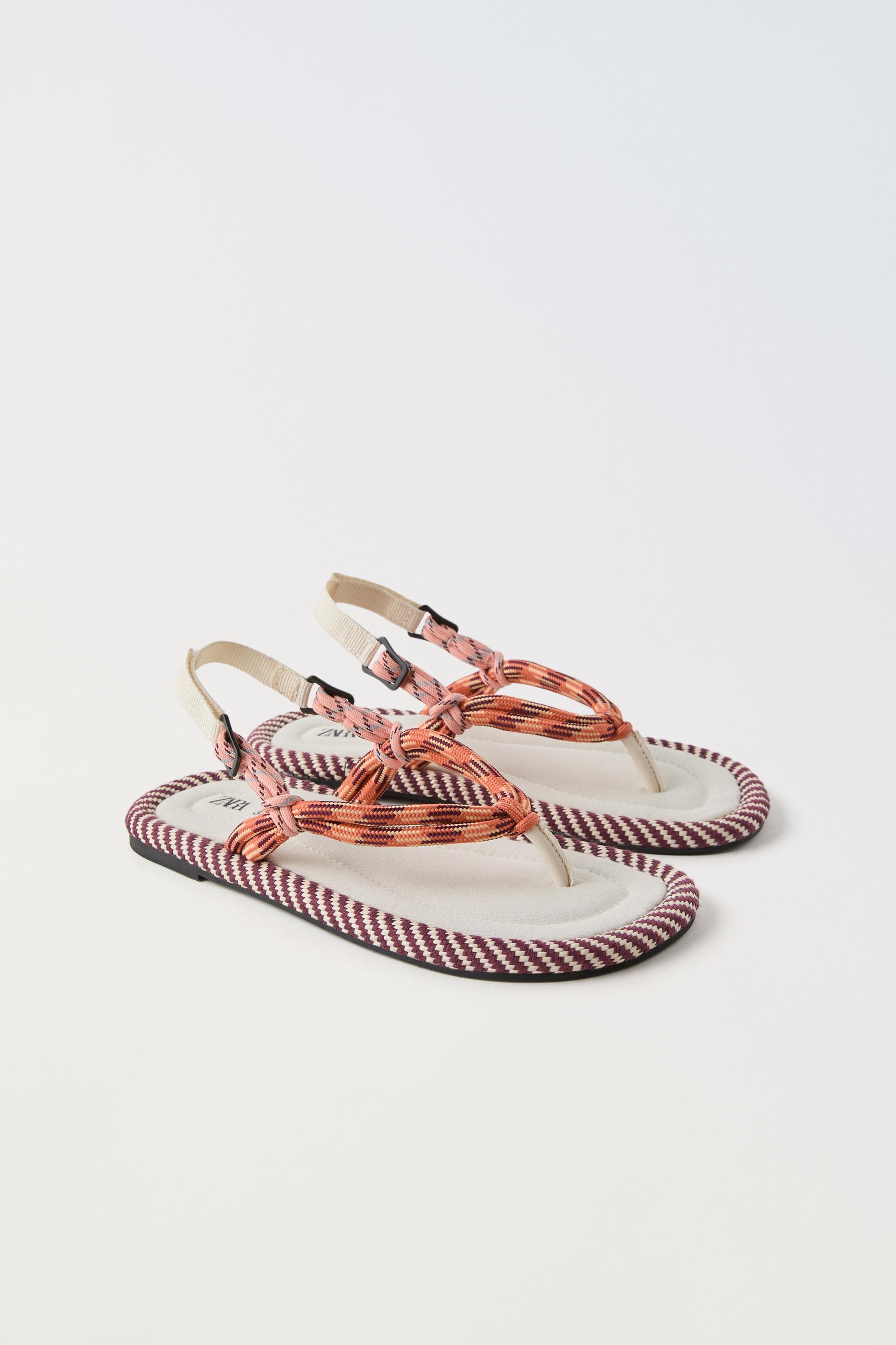 One String Sandlas Zara Rope Sandals International Shipping