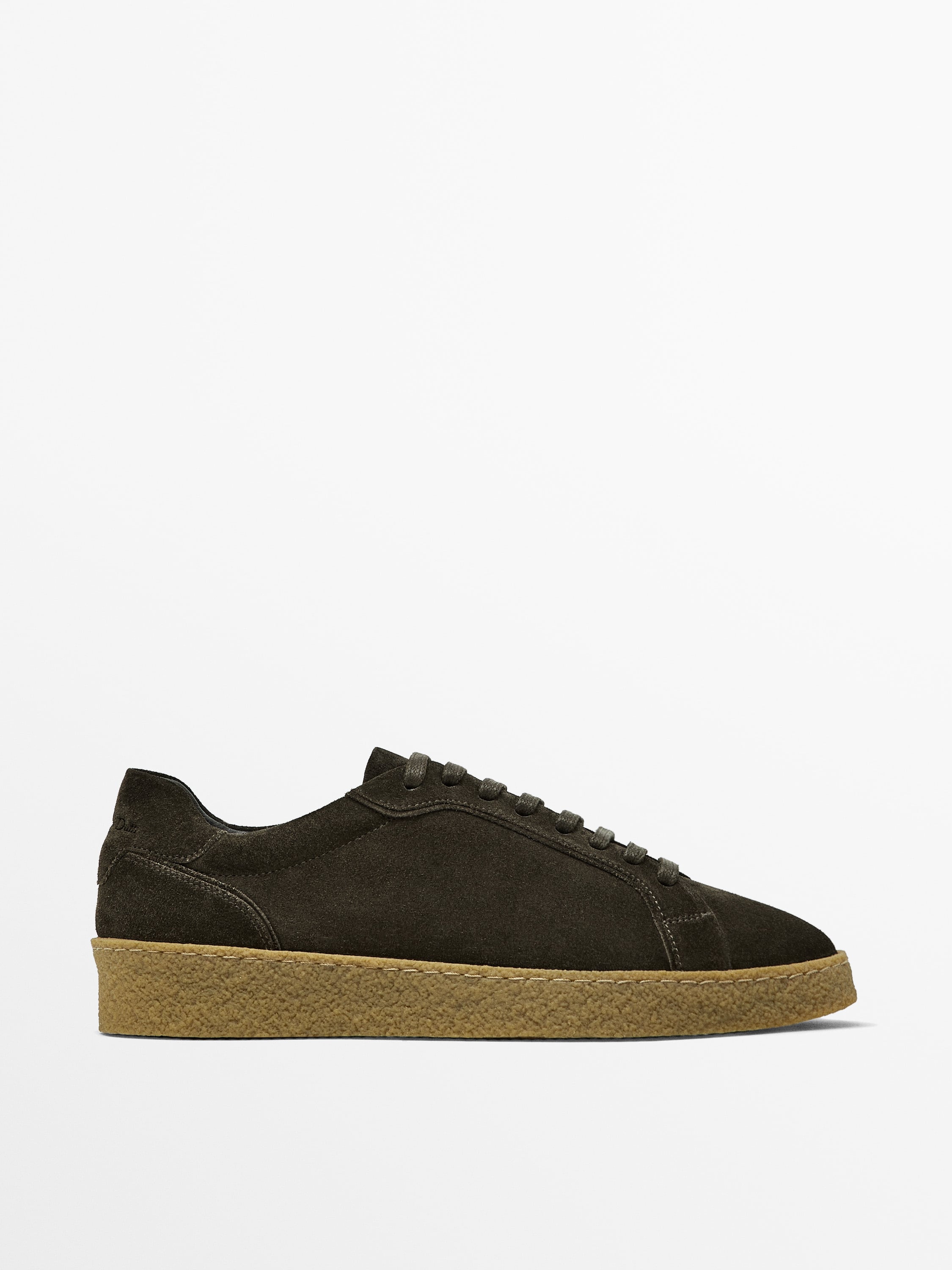 Split suede trainers with crepe soles