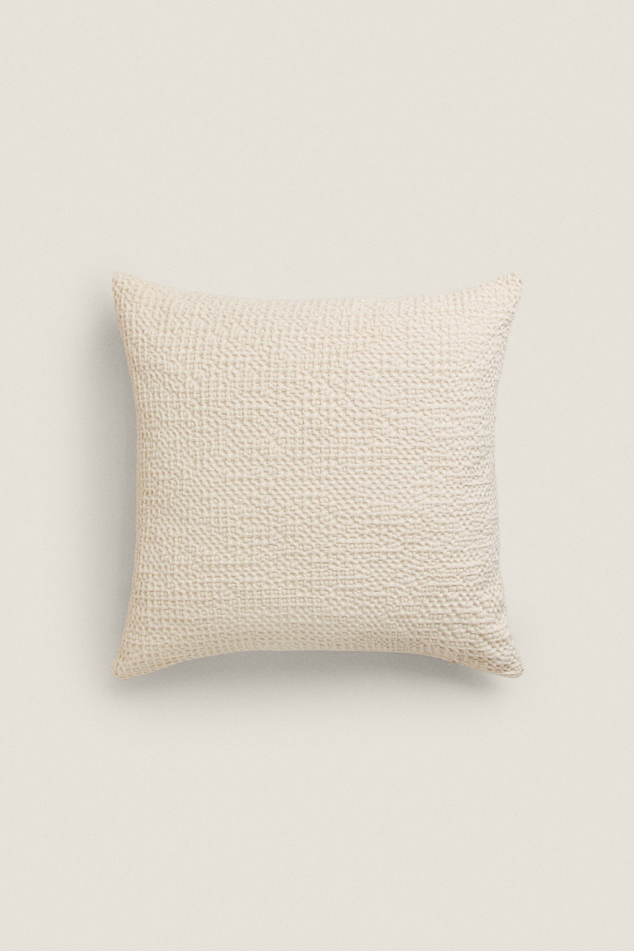 WAFFLE-KNIT THROW PILLOW COVER