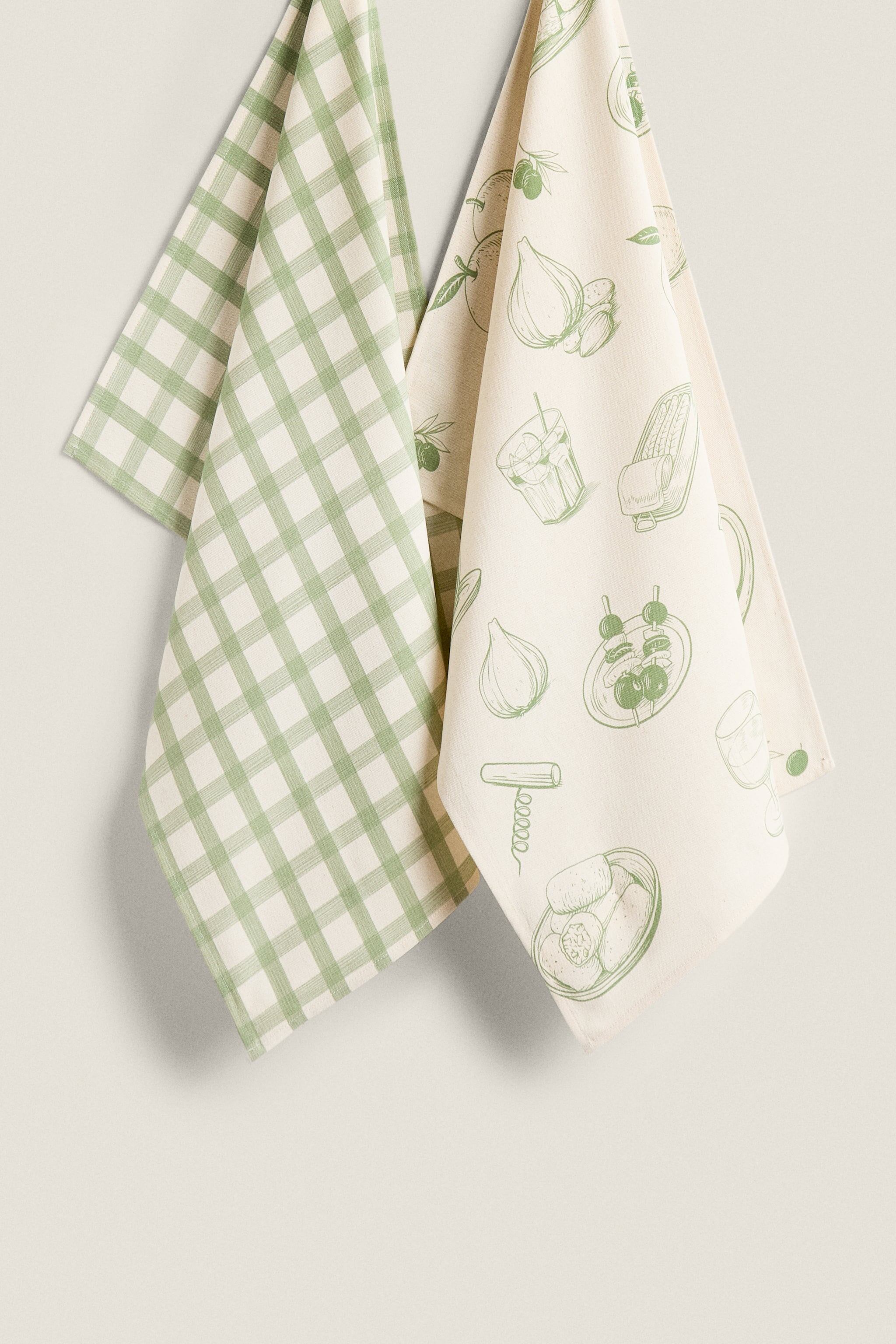 PACK OF TAPAS PRINT COTTON KITCHEN TOWELS (PACK OF 2)