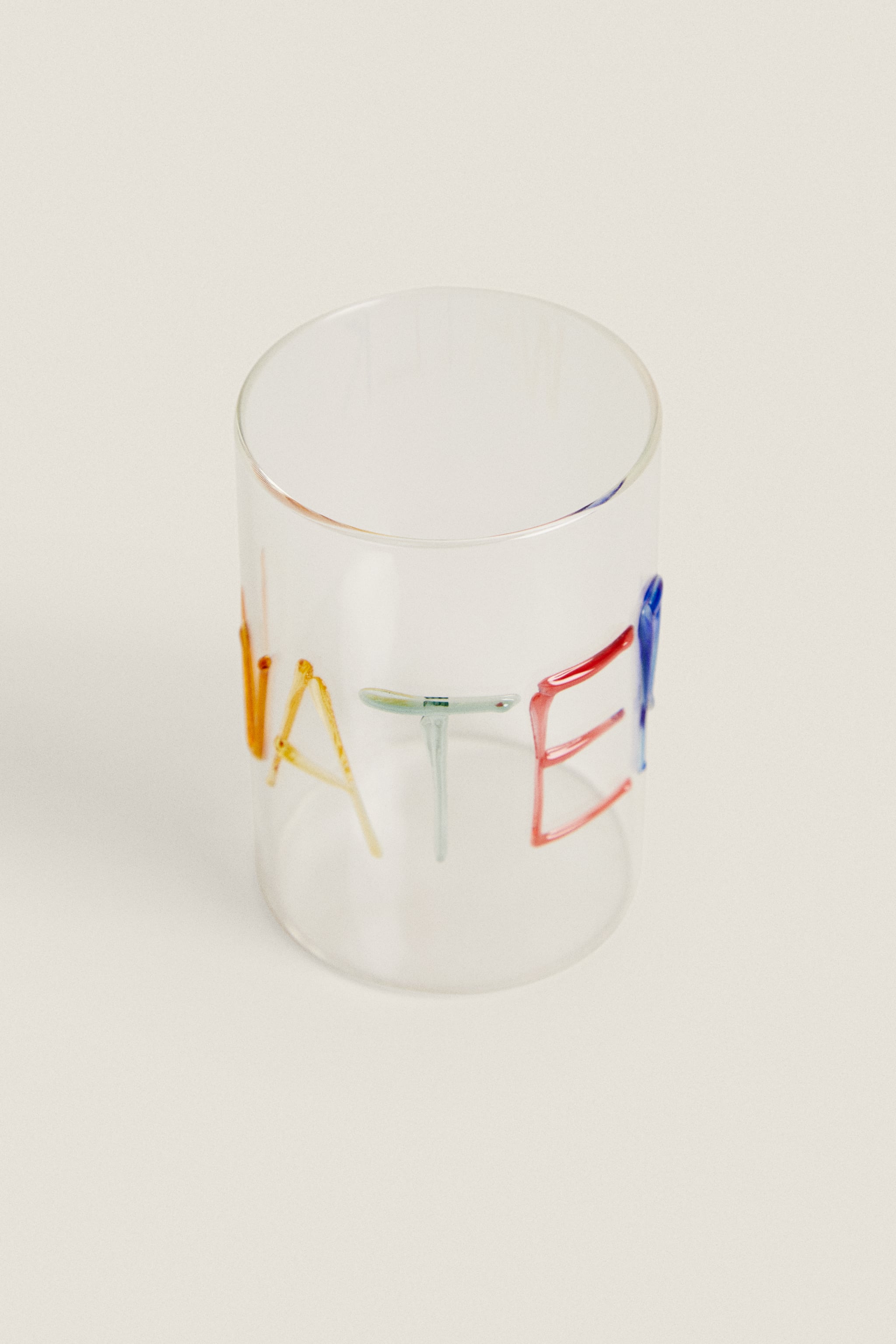 BOROSILICATE GLASS TUMBLER WITH LETTERS