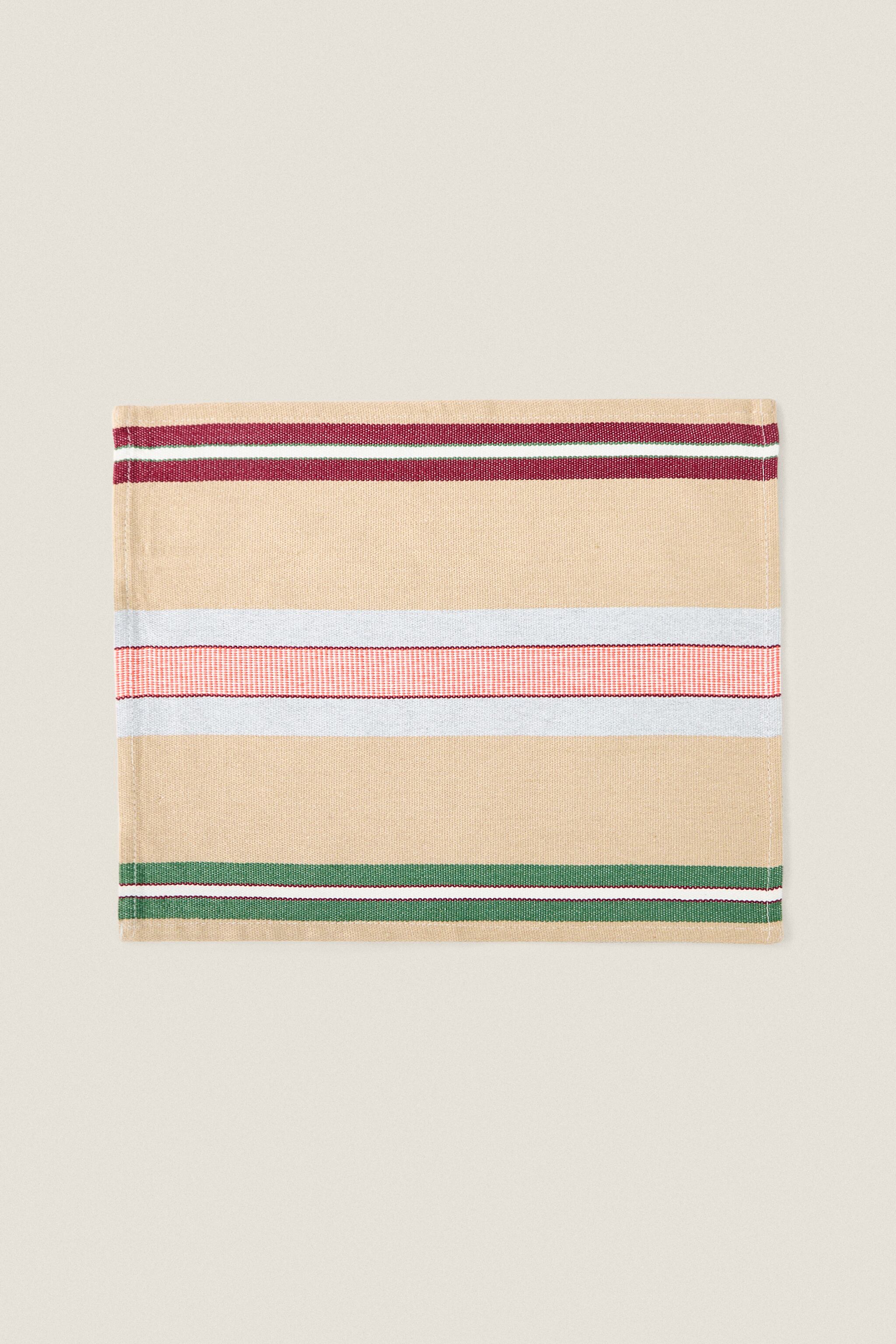 PACK OF COTTON PLACEMATS WITH IRREGULAR STRIPES (PACK OF 2)