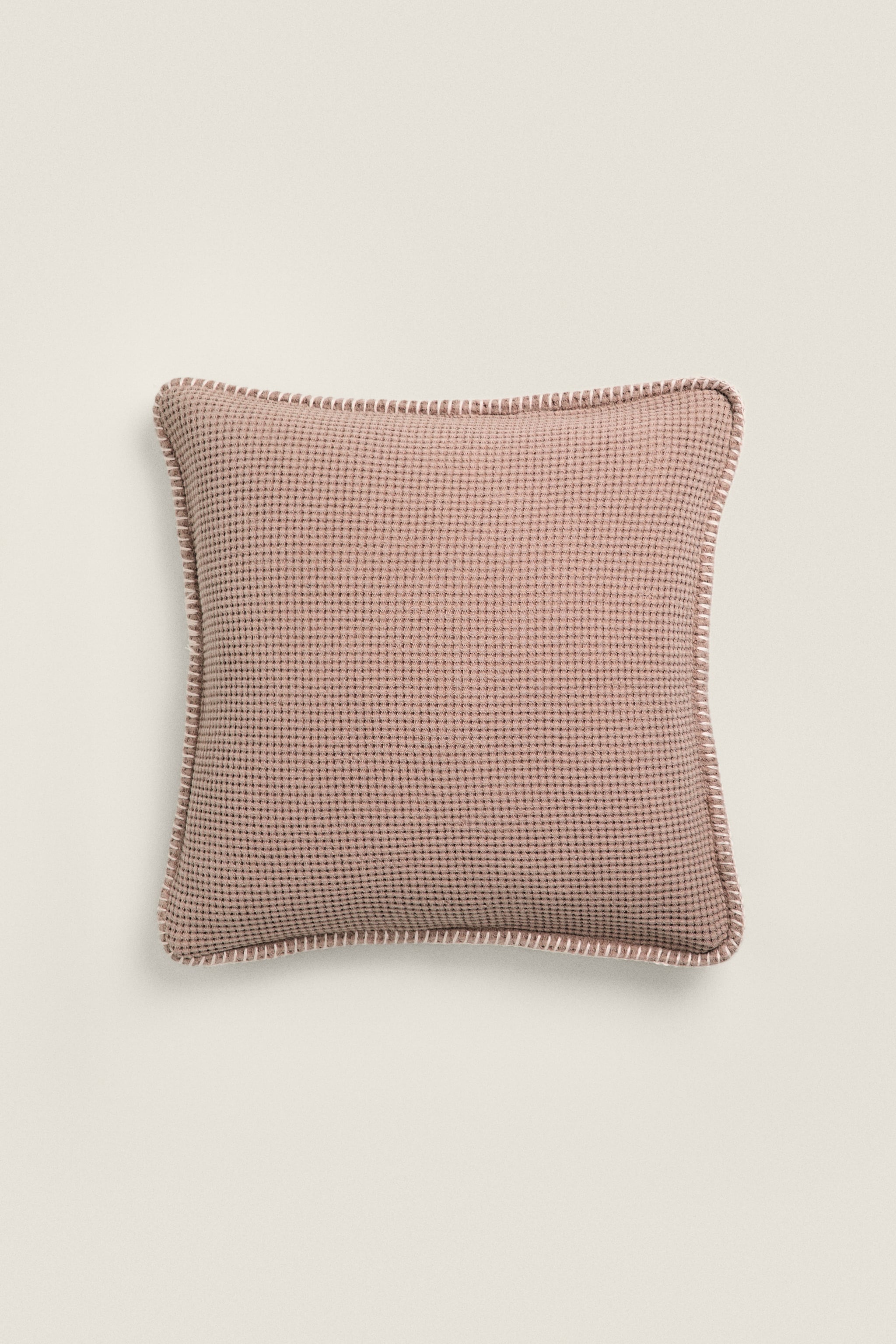 TEXTURED WAFFLE-KNIT THROW PILLOW COVER