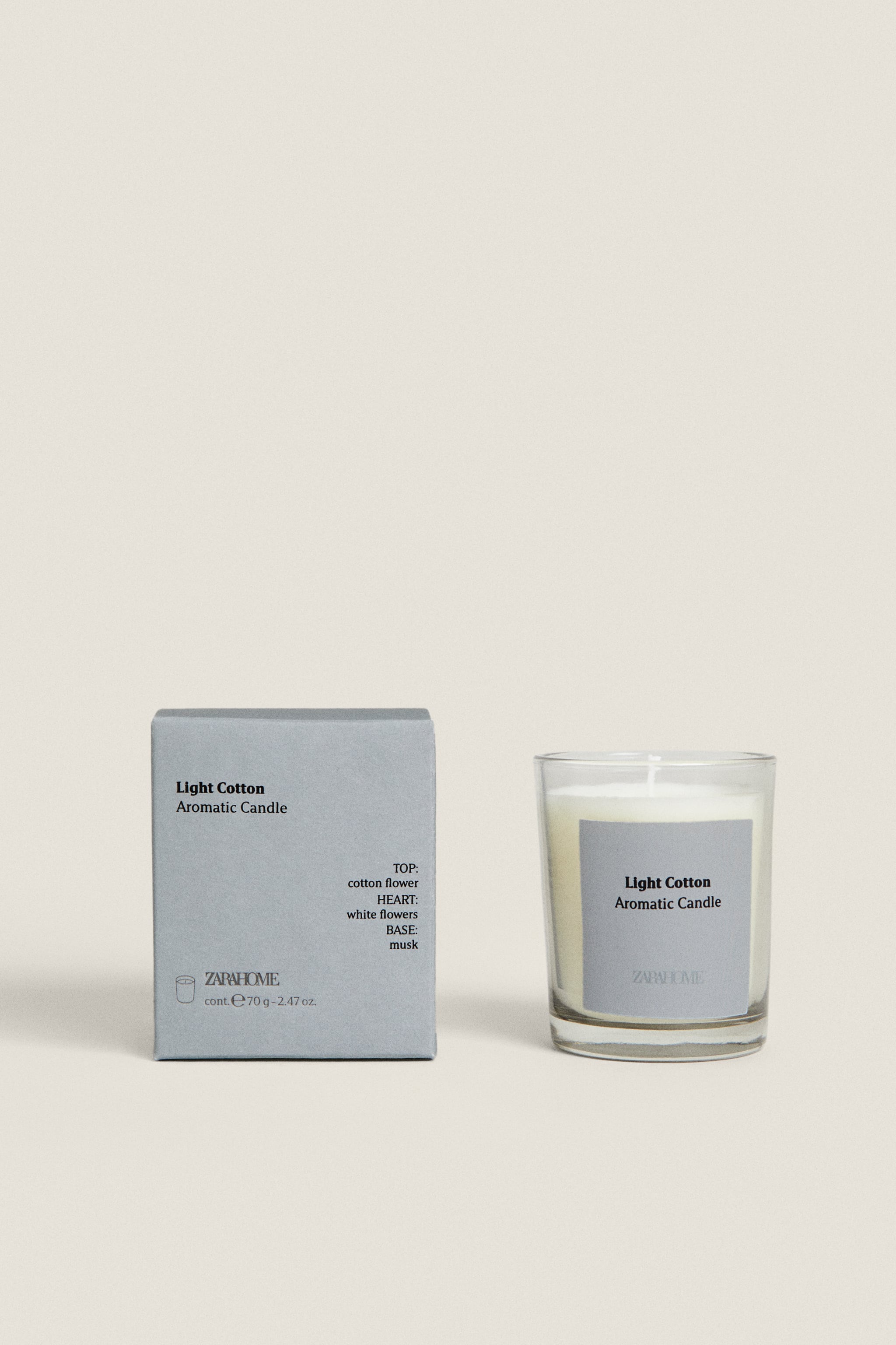 (70 G) LIGHT COTTON MINI SCENTED CANDLE