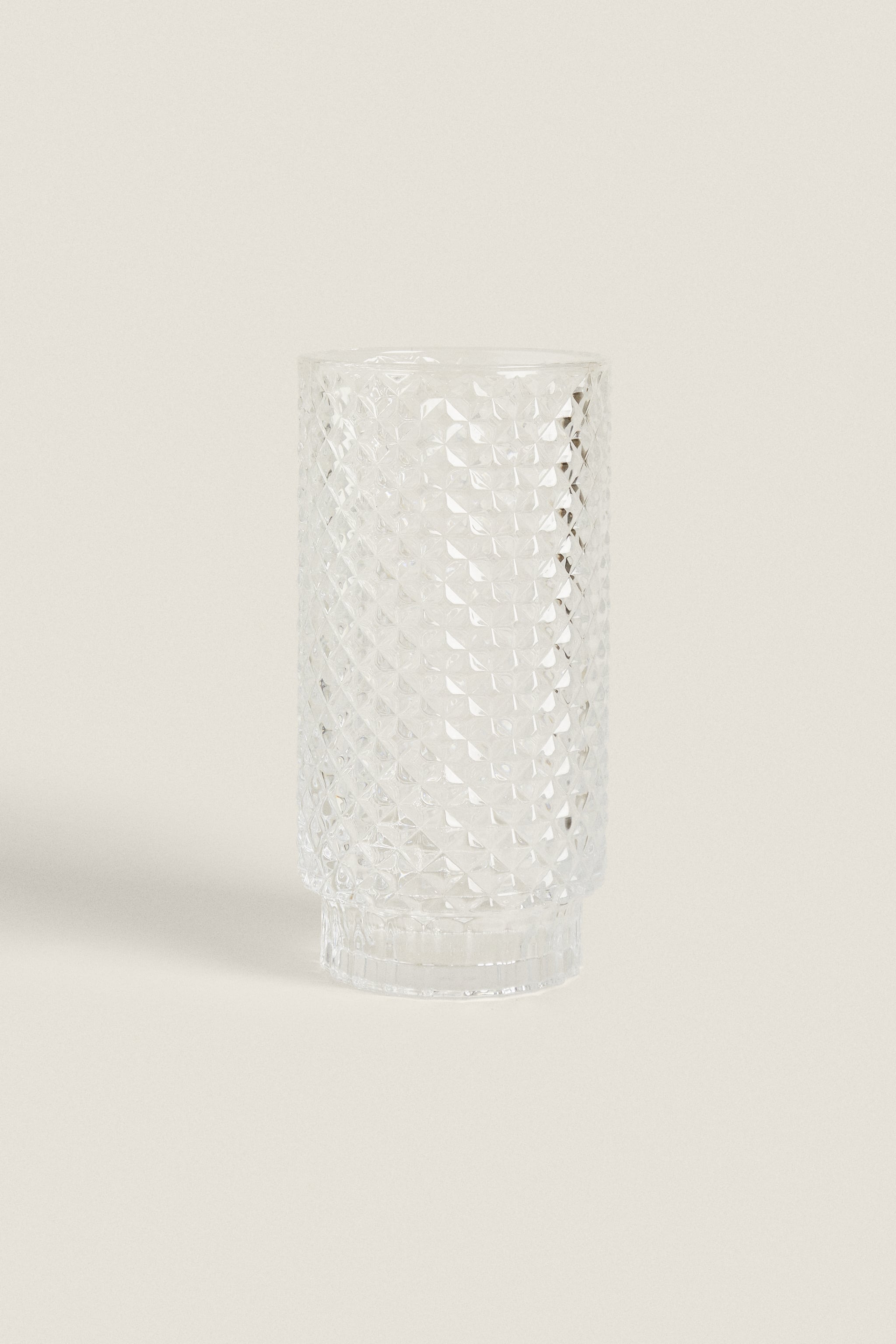 RAISED-DESIGN GLASS VASE
