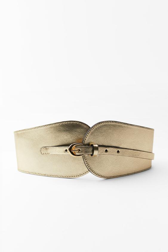 LEATHER SASH BELT Aged gold ZARA South Africa