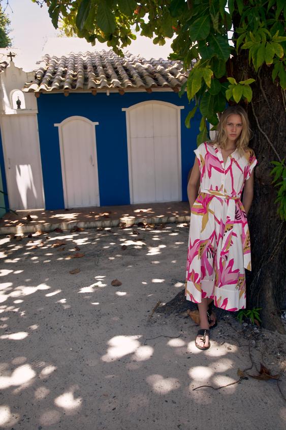 PRINTED MIDI DRESS Multicoloured ZARA South Africa