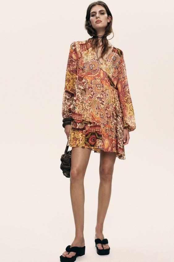 PRINTED MINI DRESS Multicoloured ZARA Australia