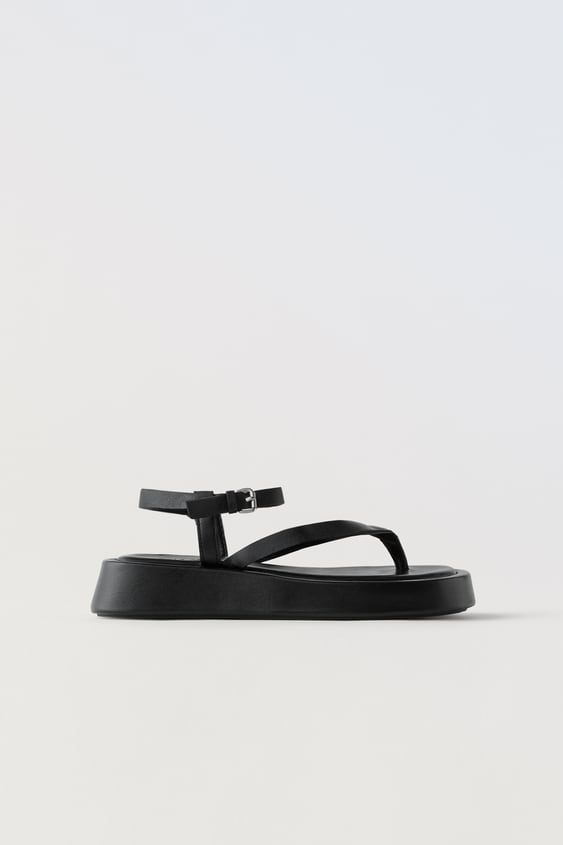 LEATHER SANDALS - Black | ZARA South Africa