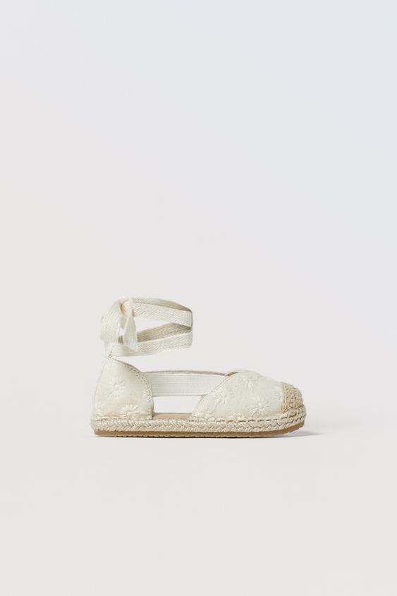 FLORAL ESPADRILLES Ecru White ZARA Australia
