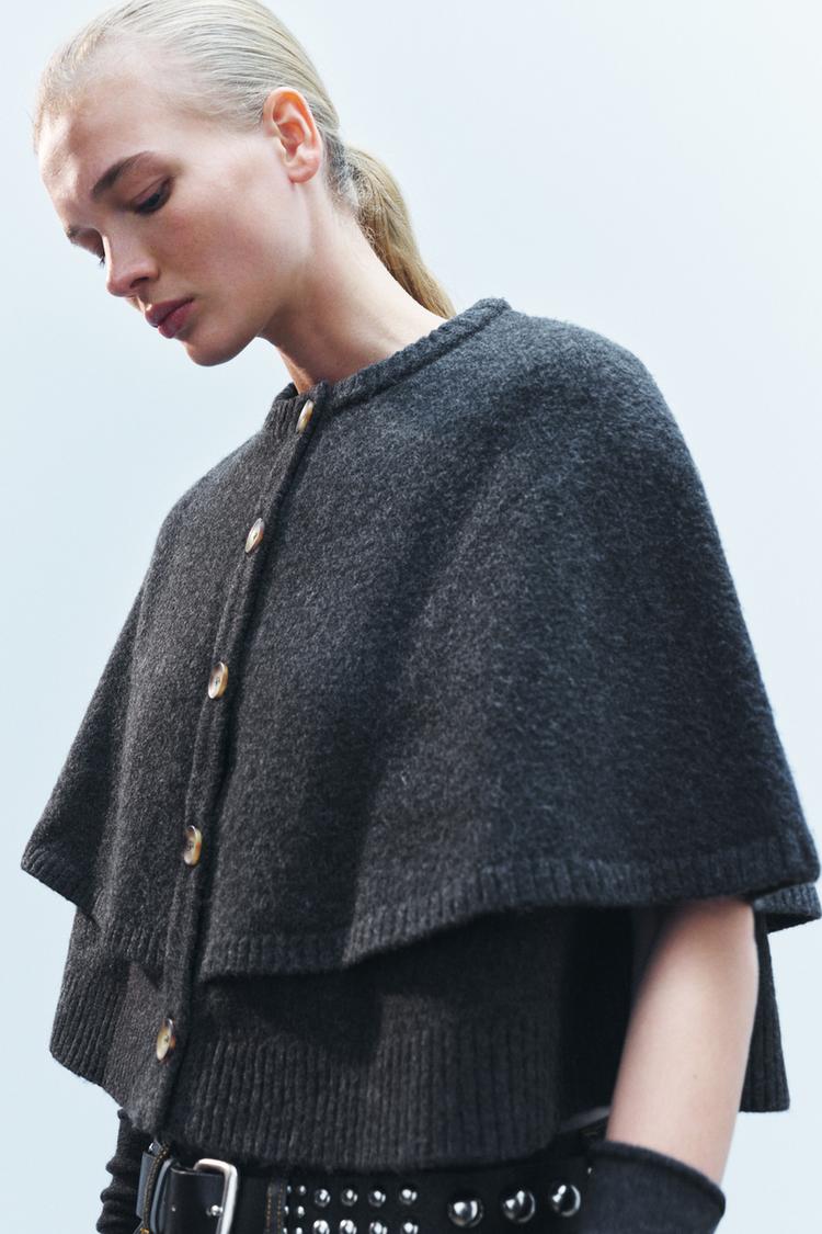 KNIT CAPE CARDIGAN